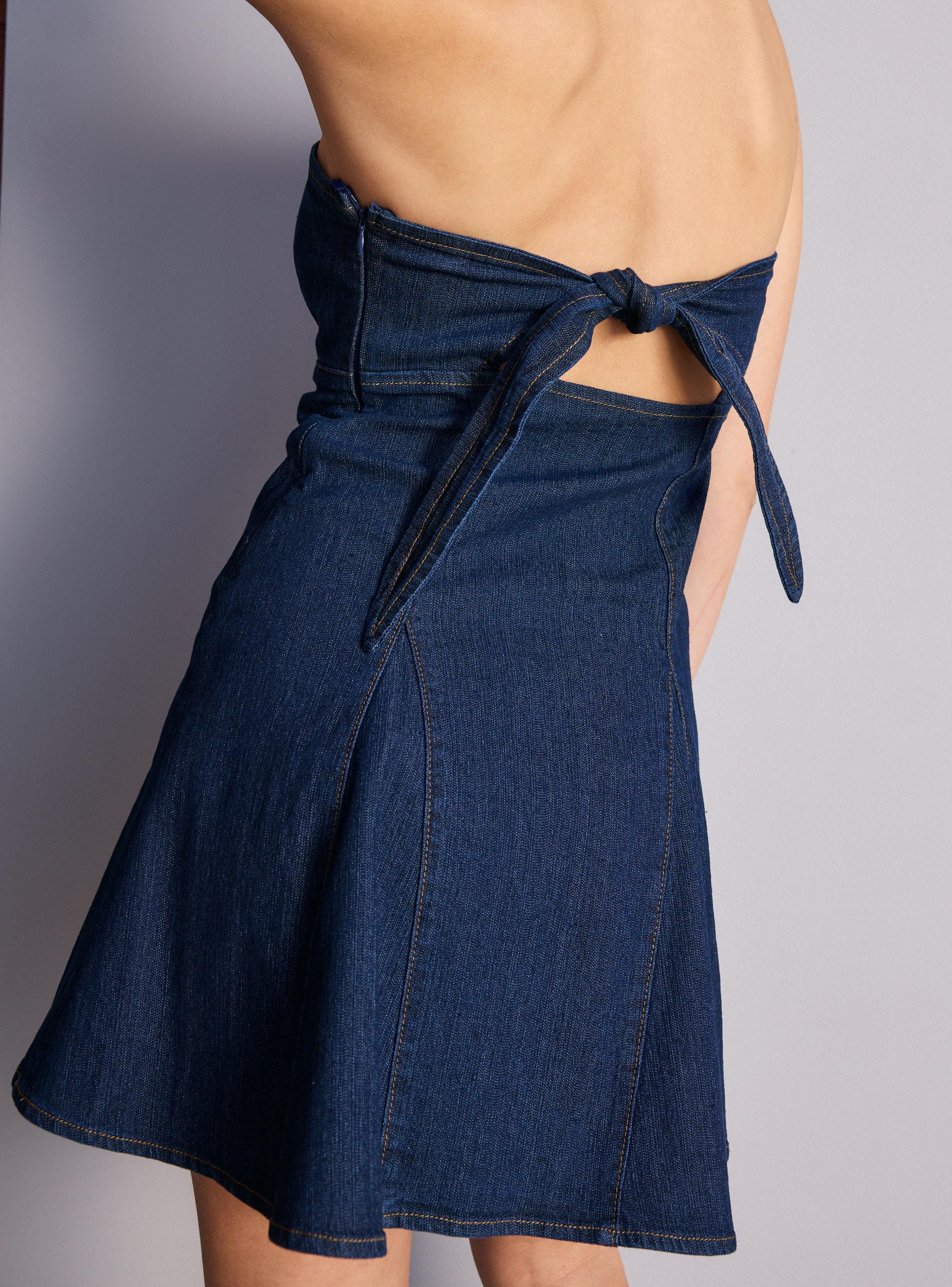 Vestido Strapless con Amarra Espalda-3