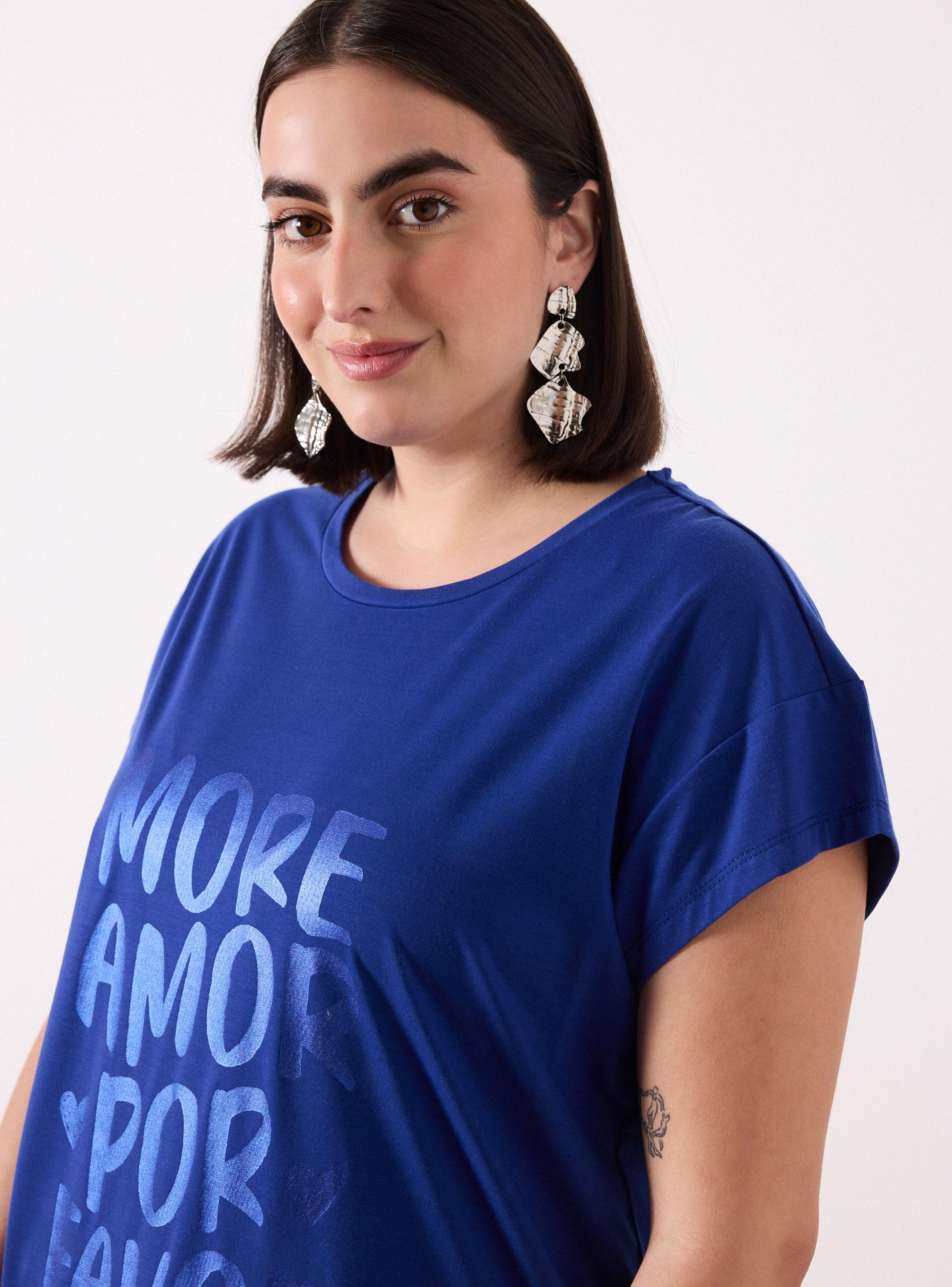 Polera Manga Choca y Gráfica Metalizada-2