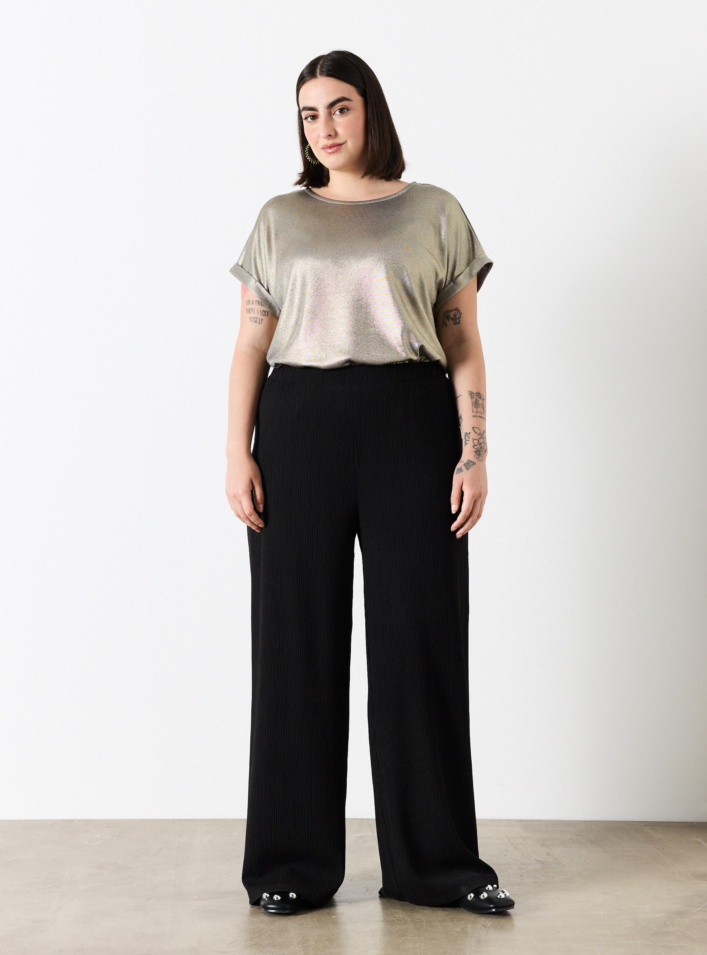 Pantalón Wide Leg Texturado Stretch Curvy-4