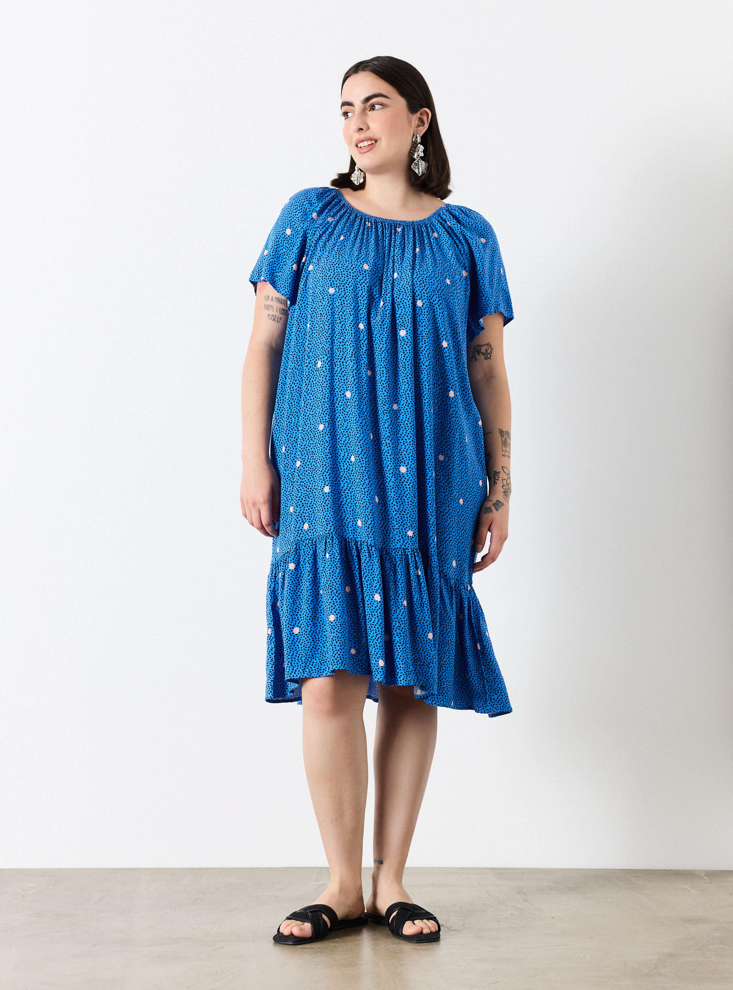 Vestido Corte Suelto Escote Elásticado-4