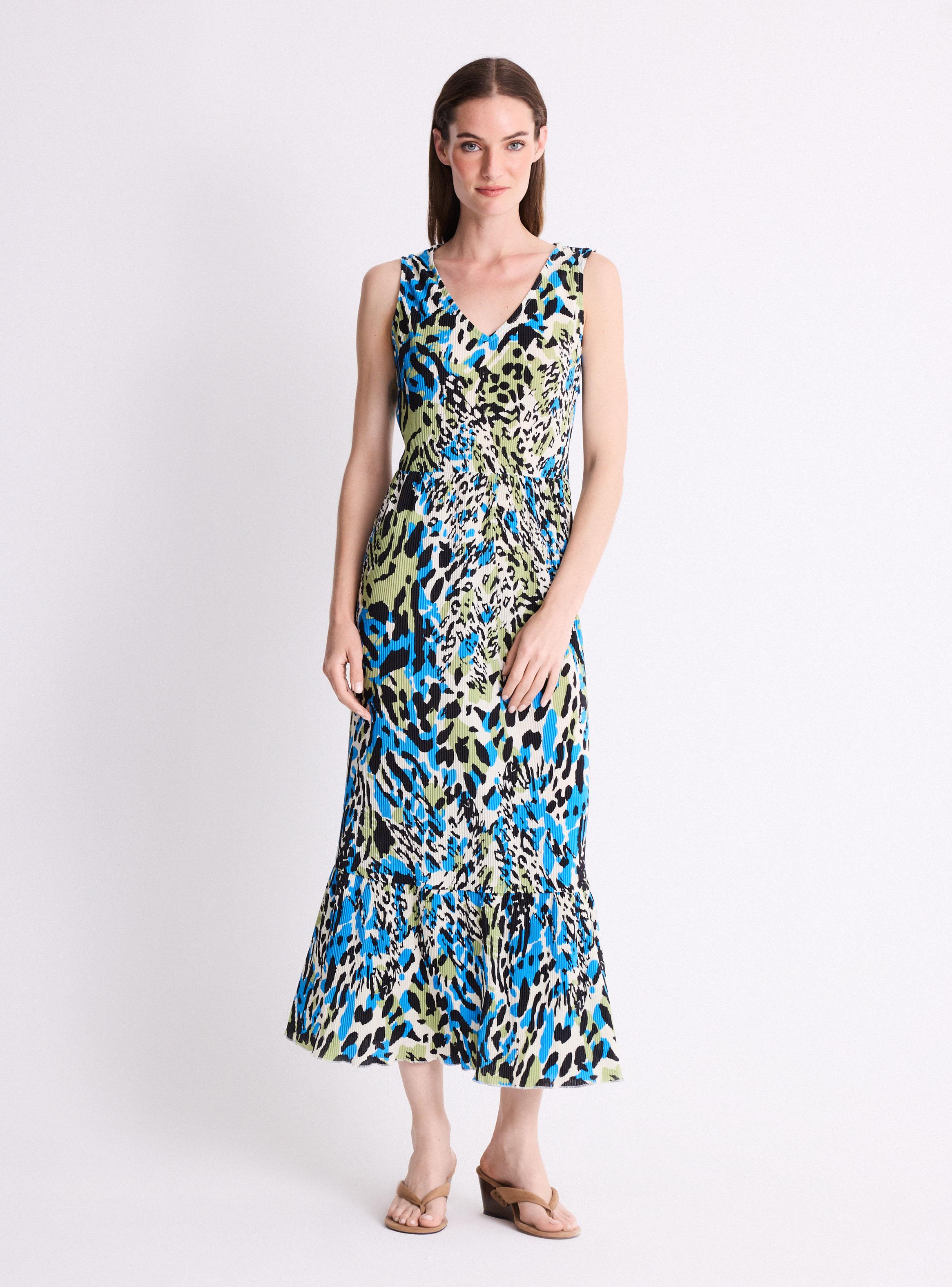 Vestido Plisado Stretch Animal Print-4