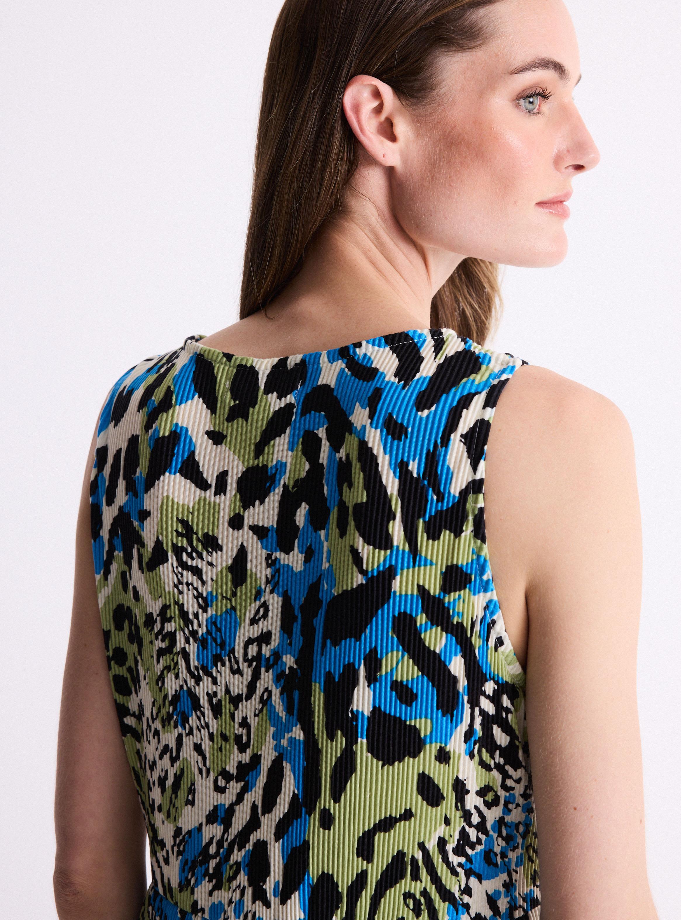 Vestido Plisado Stretch Animal Print-3