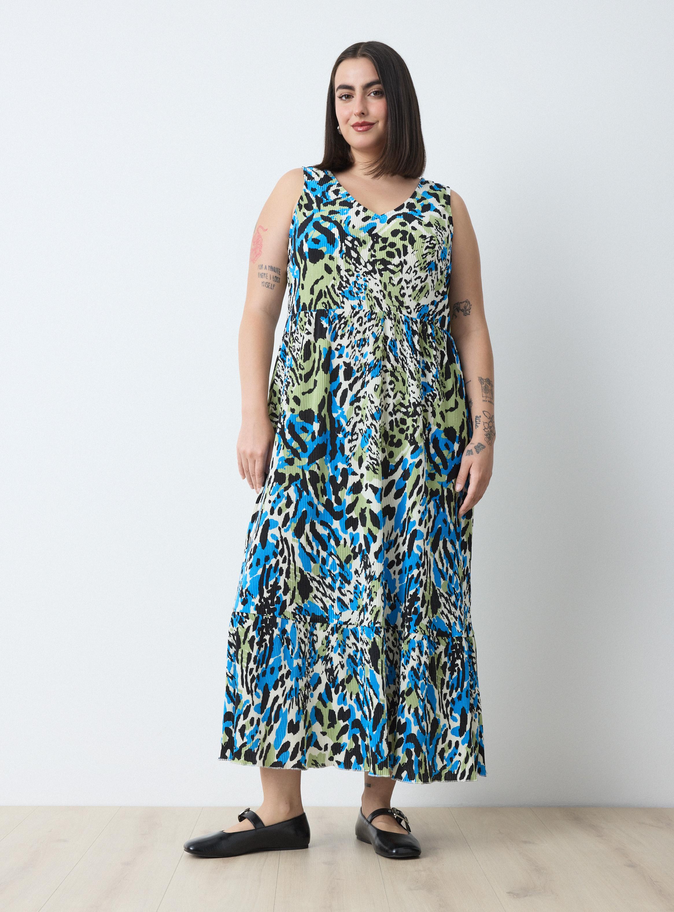 Vestido Plisado Stretch Animal Print-4