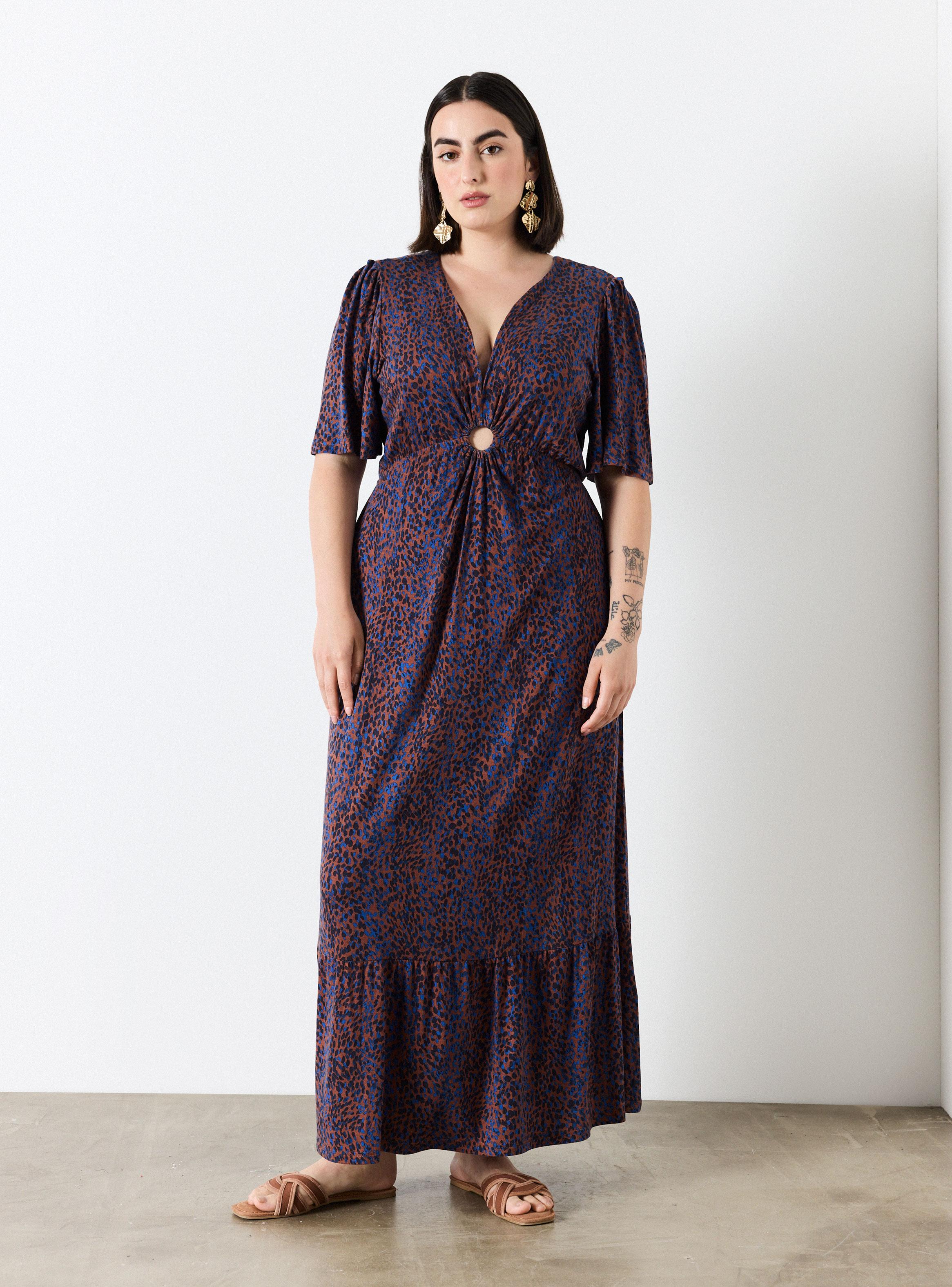 Vestido Midi Escote V Curvy-4