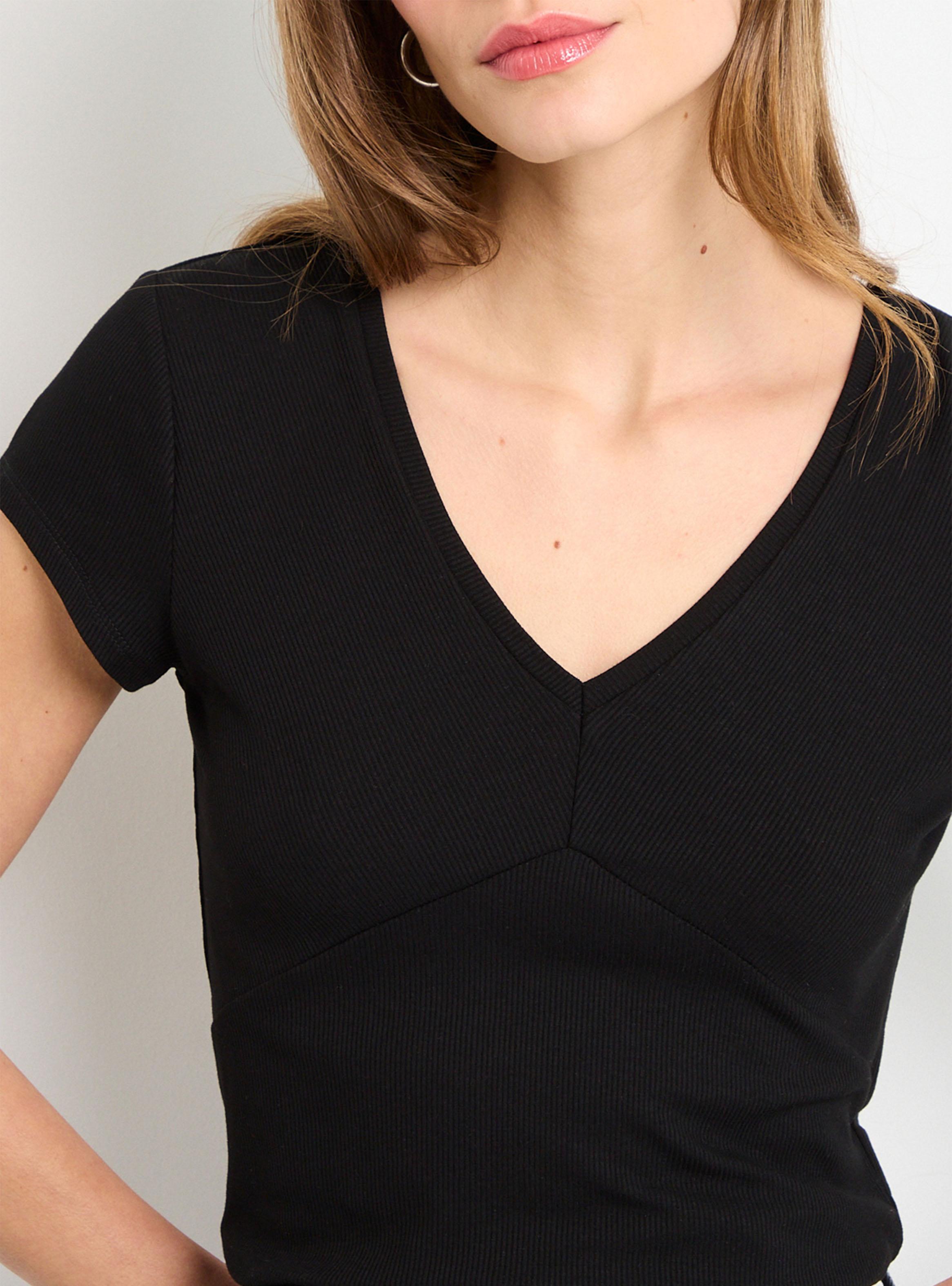 Polera Lisa Cuello V Viscosa-2