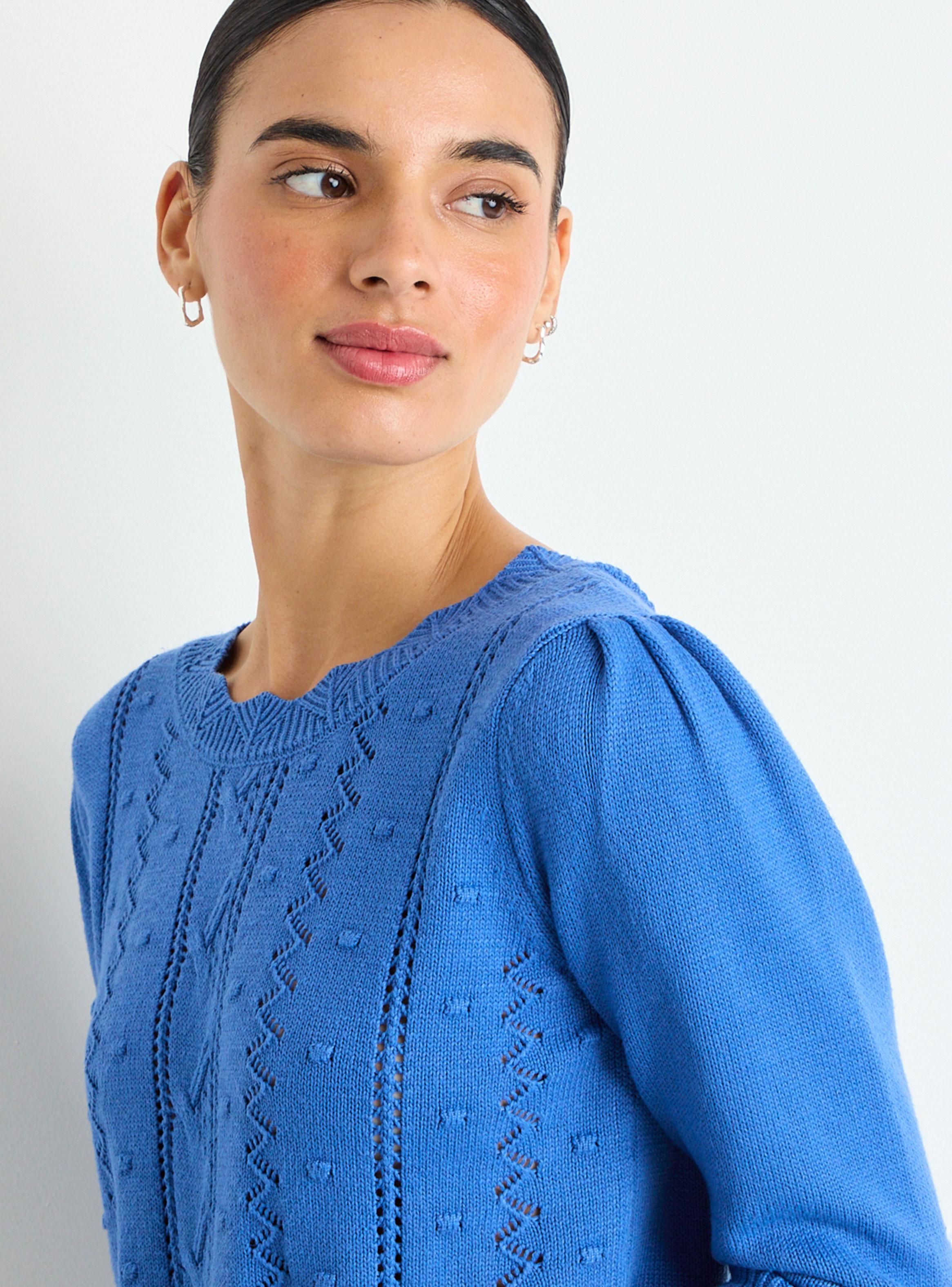 Sweater Liso con Textura Bleu-2