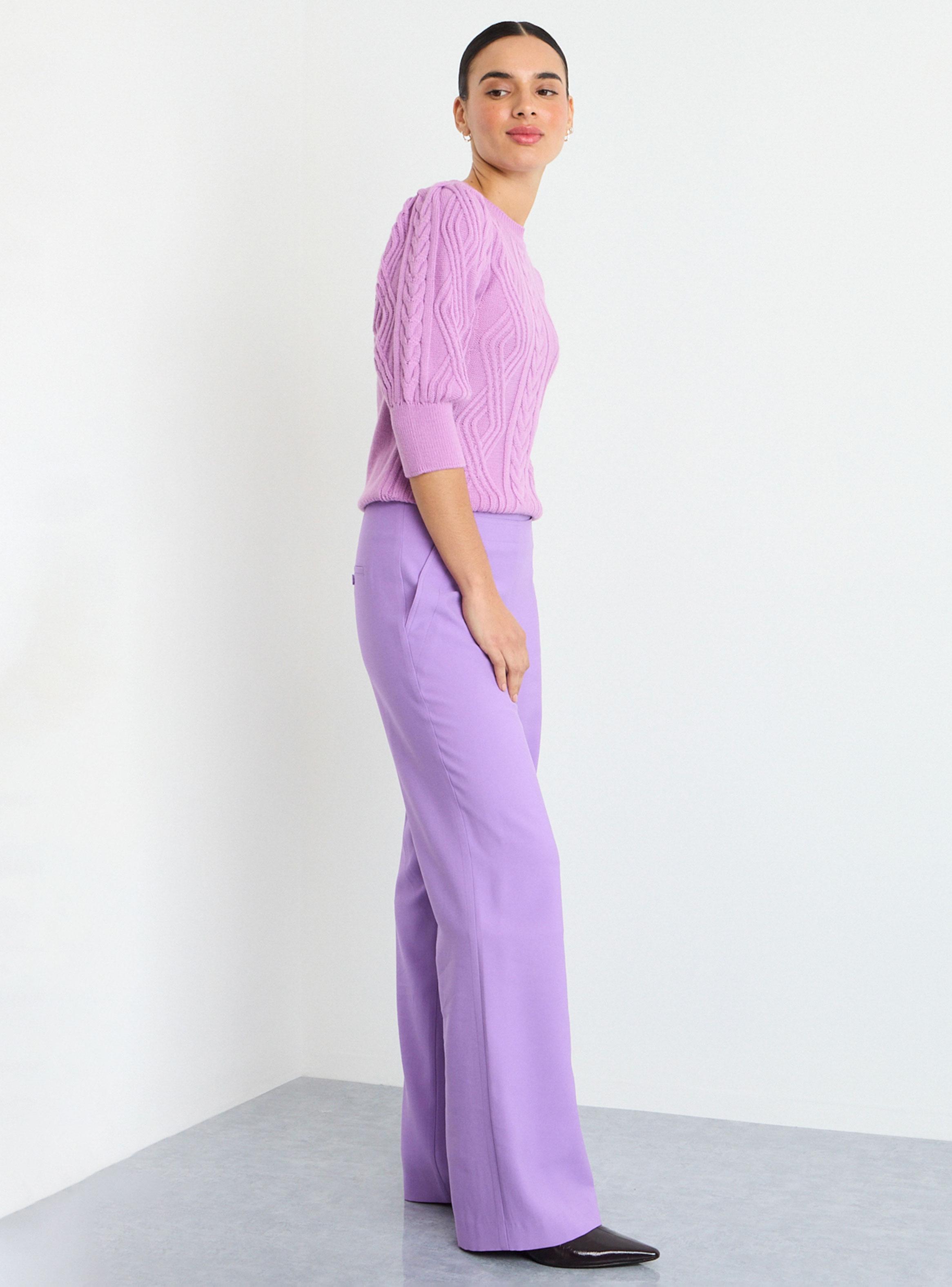 Sweater Liso Tres Cuarto Puño Rosé-3