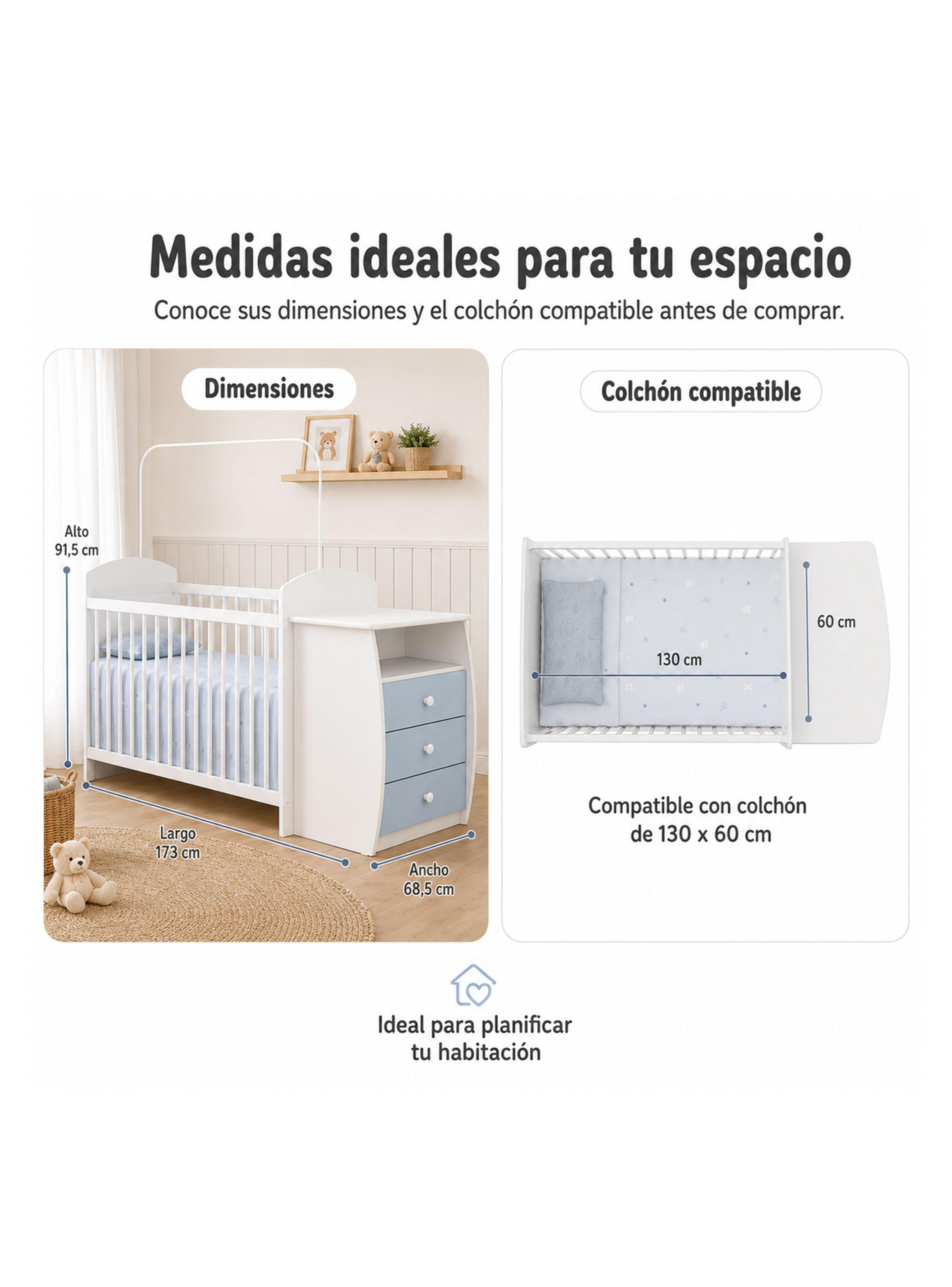 Cuna Mudador Bambini Azul-3