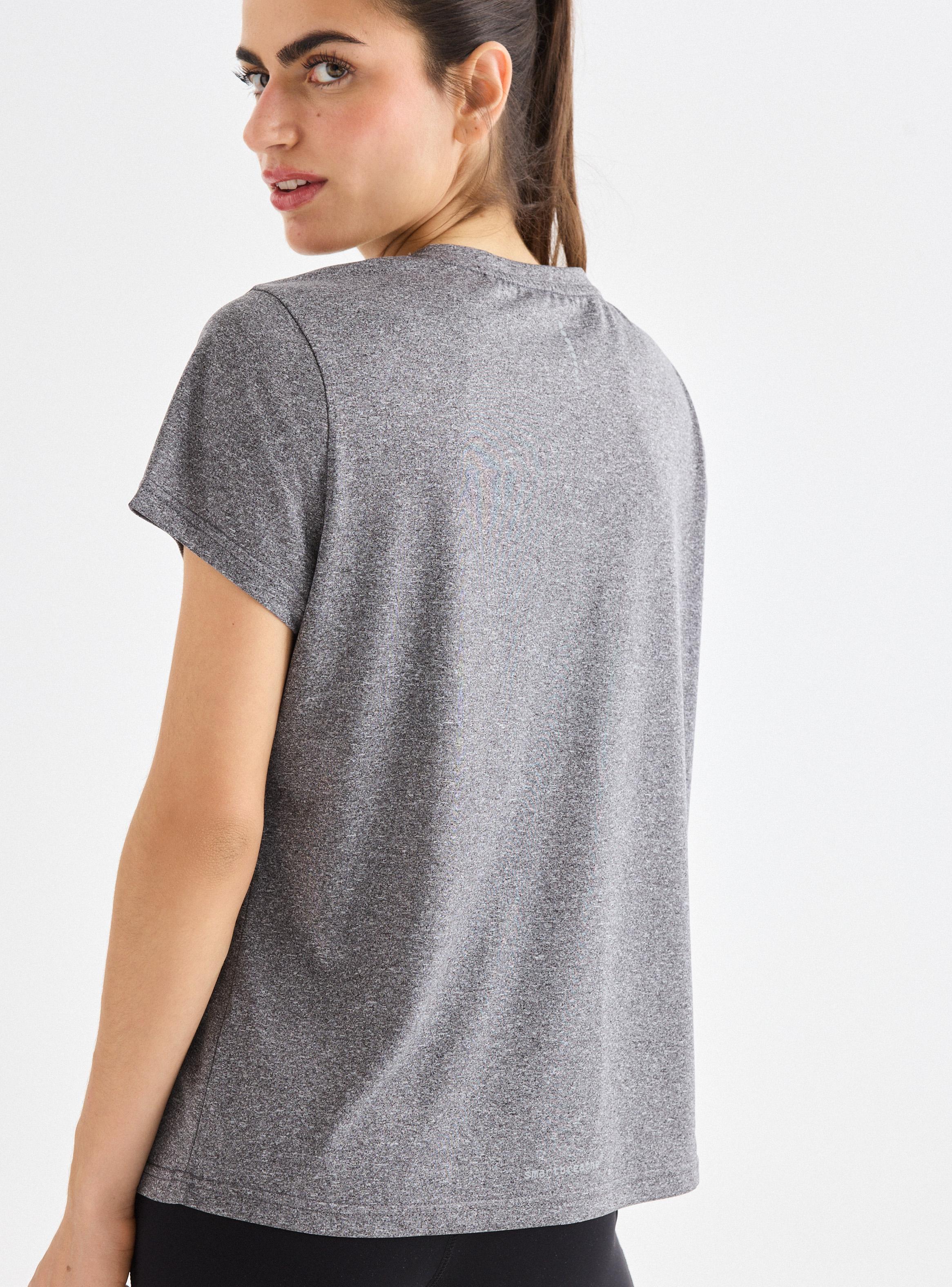 Polera Deportiva Cuello en V Melange-3