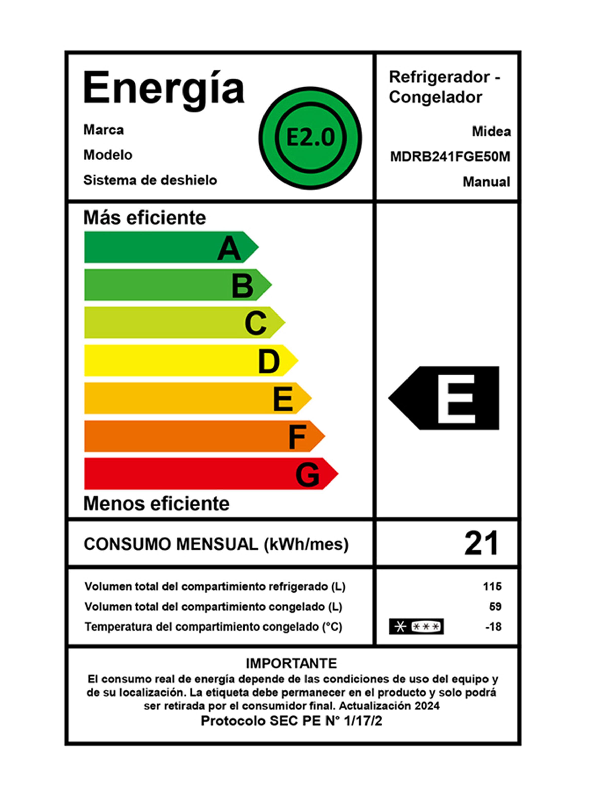 Refrigerador Bottom Mount Frío Directo 174 Litros MDRB241FGE50M-5