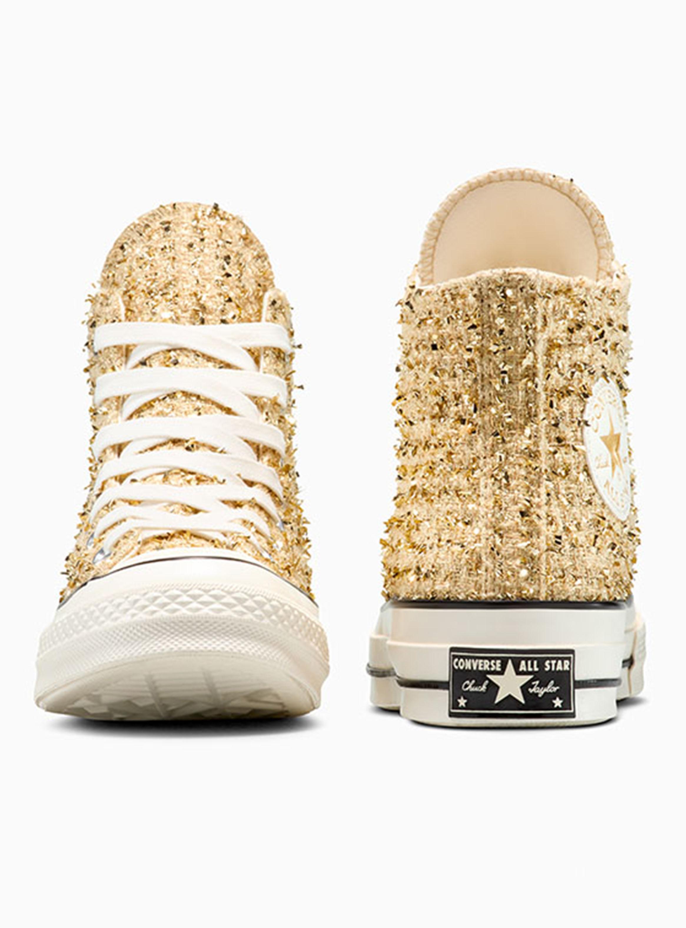 Zapatilla Urbana Metalizada Dorada Chuck 70 Mujer-5