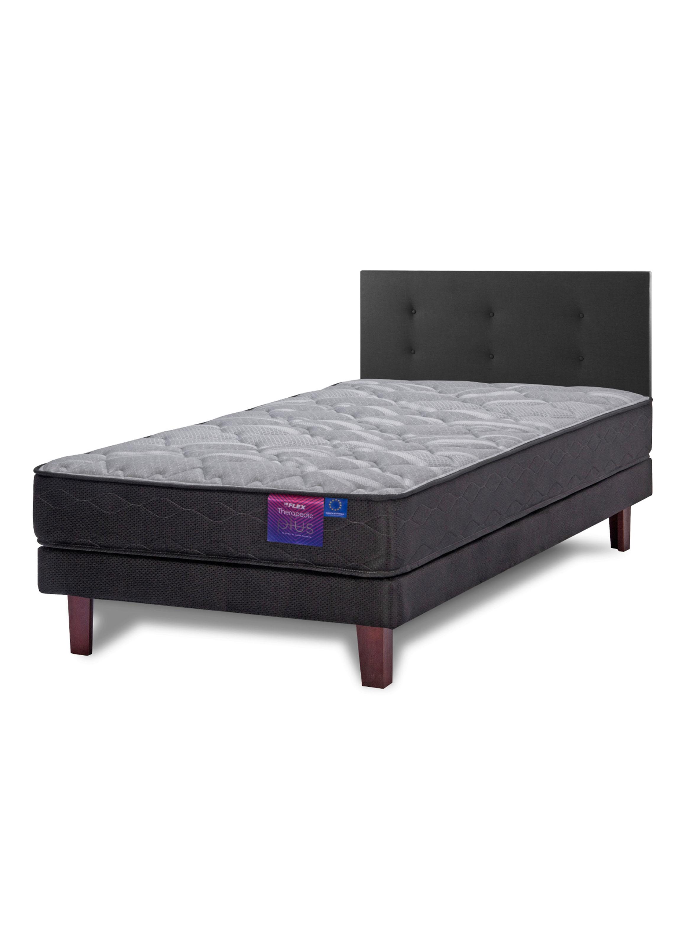 Cama Europea Therapedic Plus 1.5 Plazas Box + Respaldo Royal-0