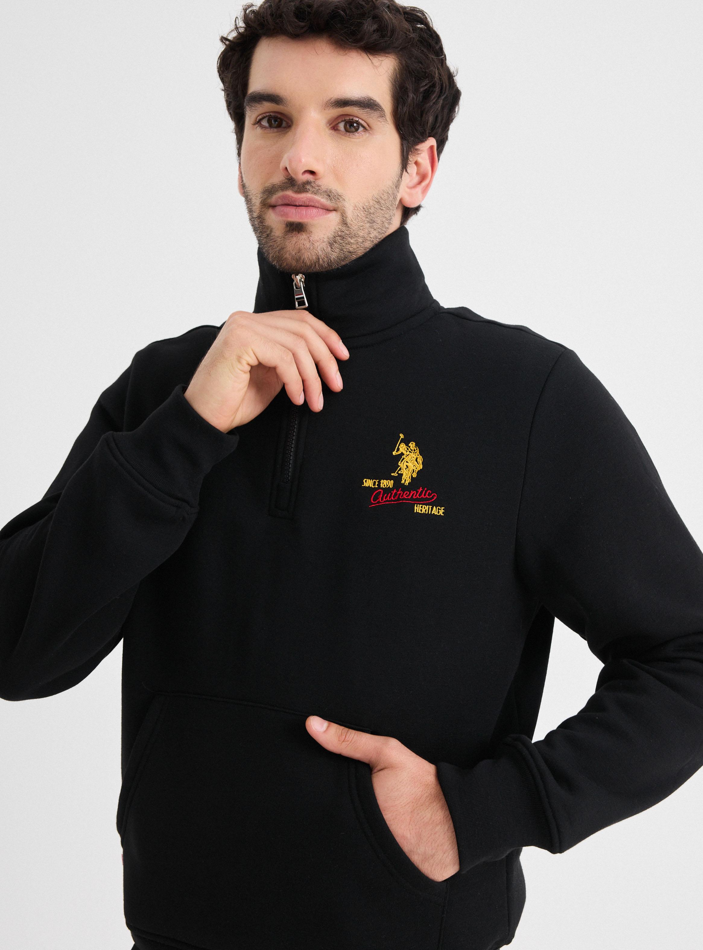 Polerón Half Zipper Canguro Logo Bordado-2