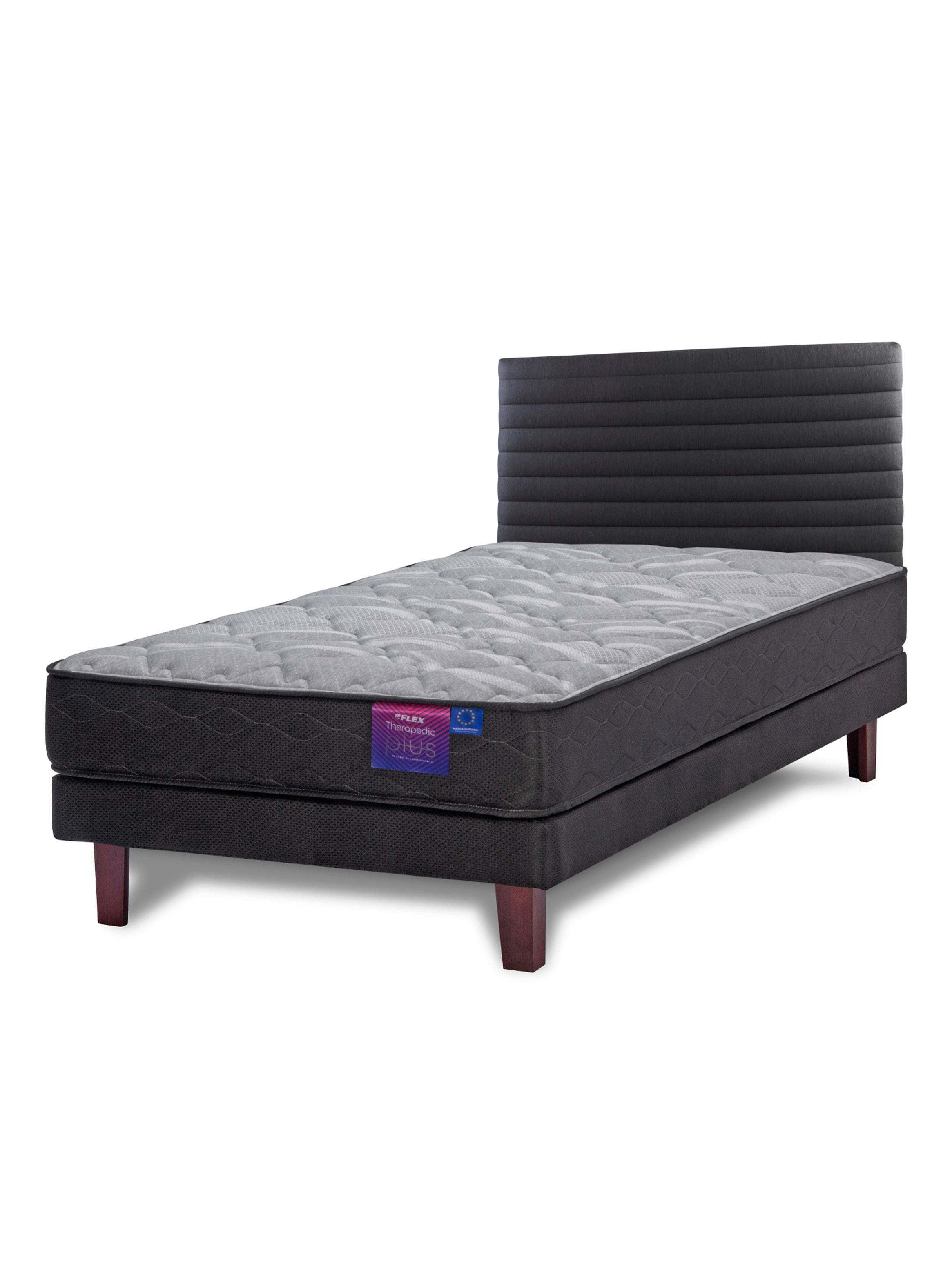 Cama Europea Therapedic Plus 1 Plaza Box + Respaldo Modern-0