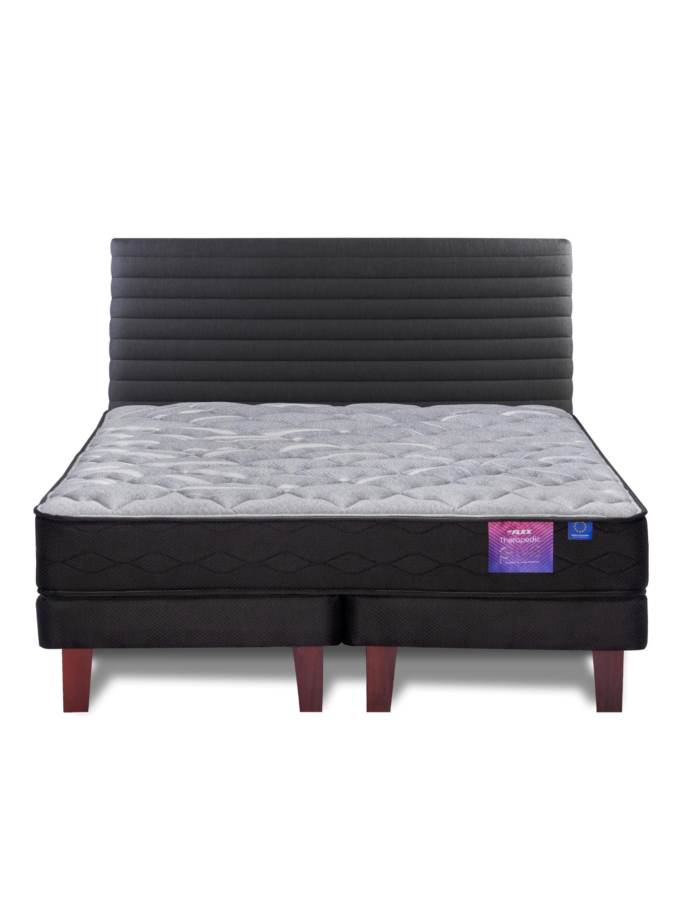 Cama Europea Therapedic Plus 2 Plazas Box Base Dividida + Respaldo Modern-2