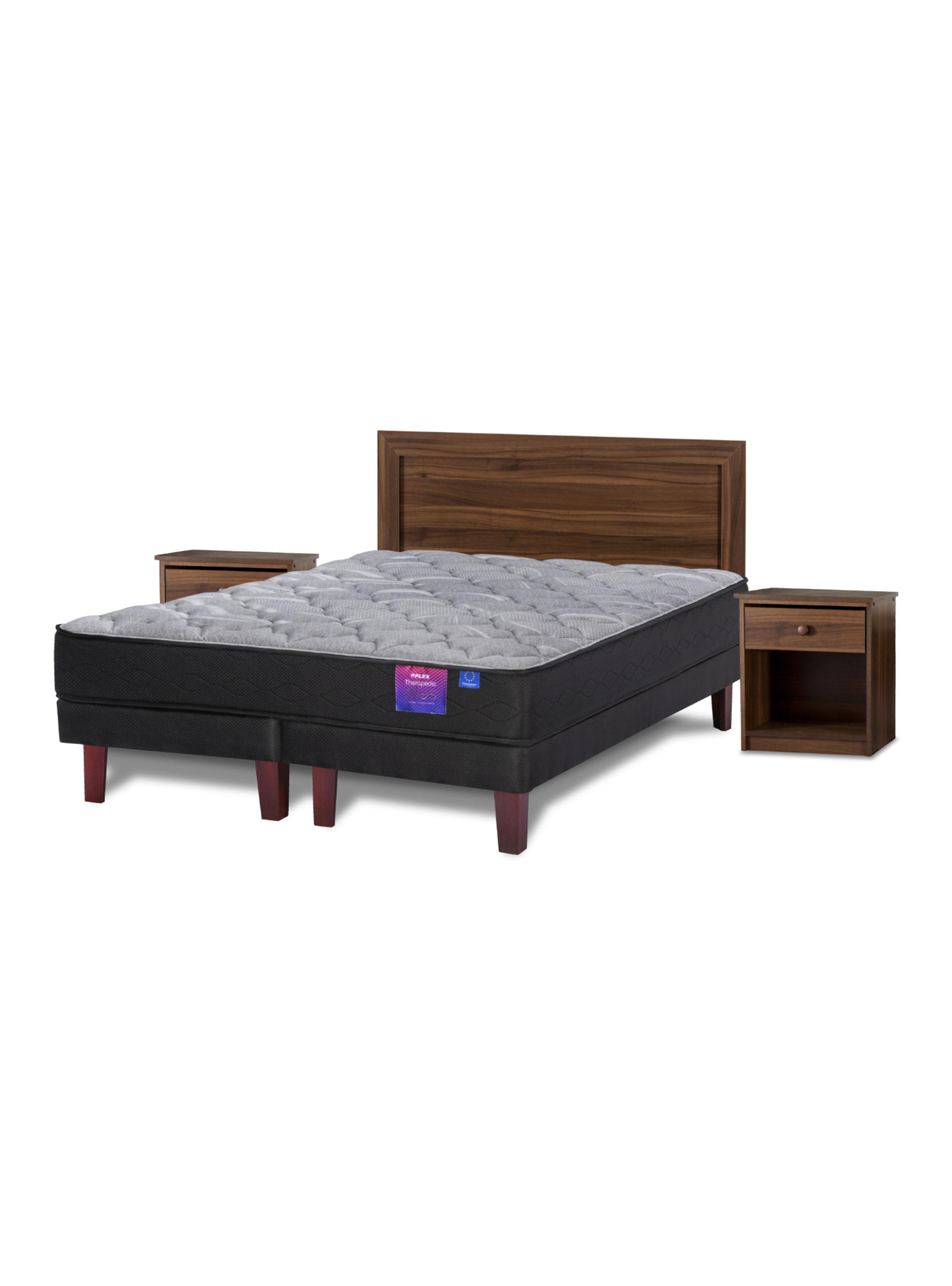 Cama Europea Therapedic Plus 2 Plazas BD + Set Asturias-0