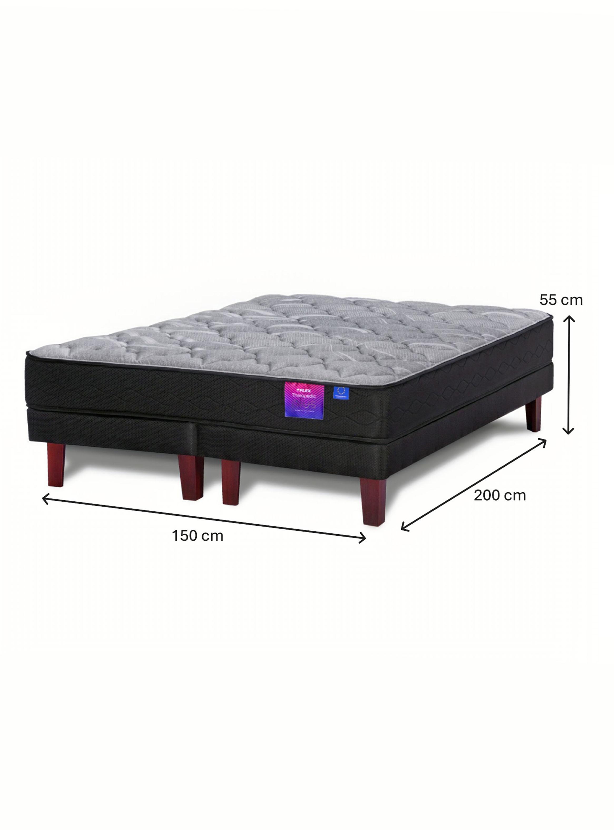 Cama Europea Therapedic Plus 2 Plazas Box Base Dividida + Set Lorraine-1