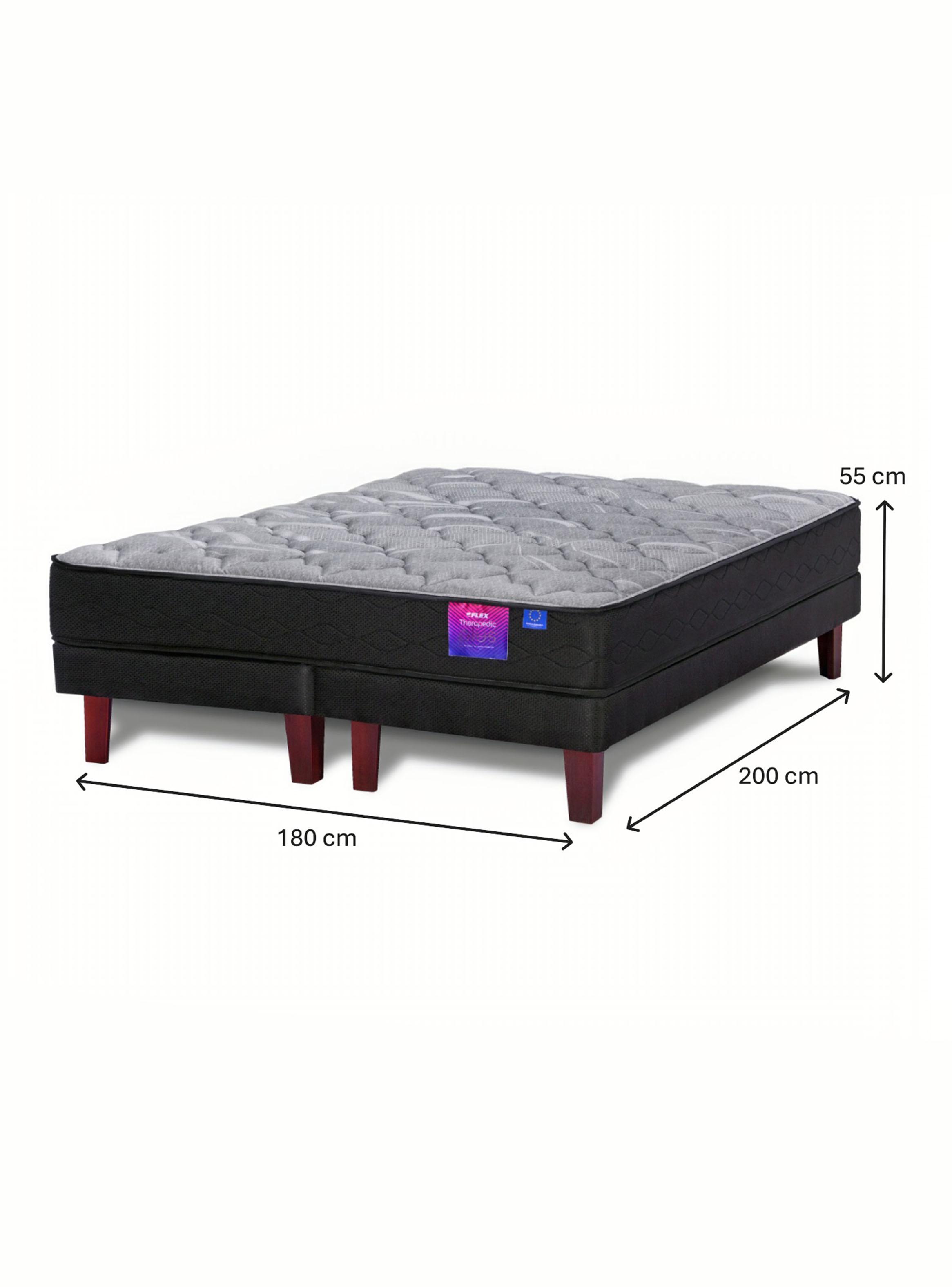 Cama Europea Therapedic Plus King + Respaldo Modern + Velador Rover-1