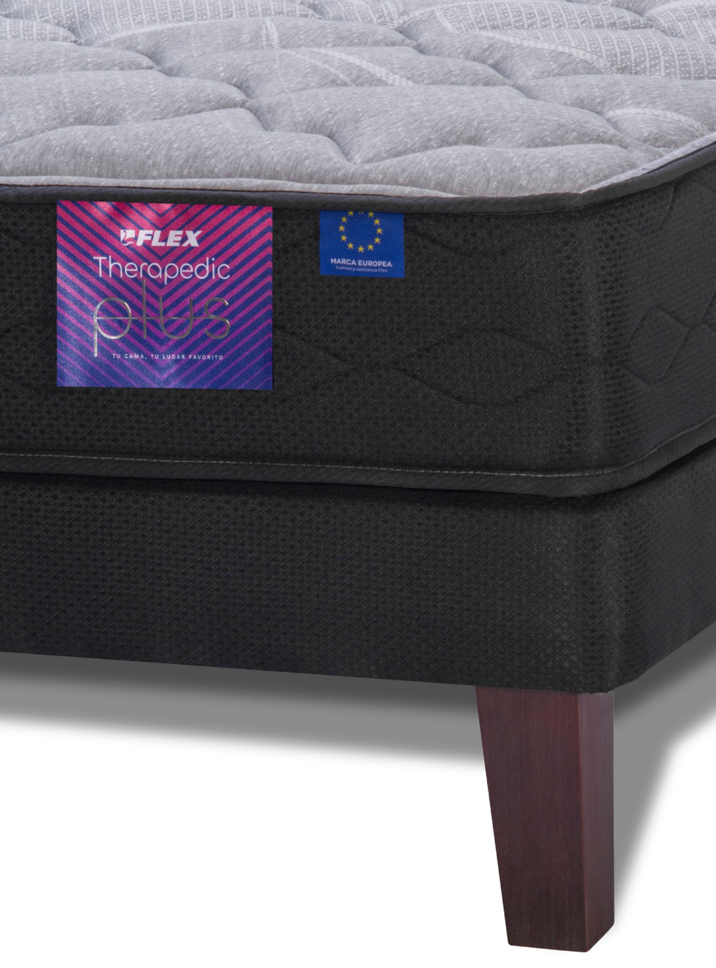 Cama Europea Therapedic Plus King + Respaldo Modern + Velador Rover-4