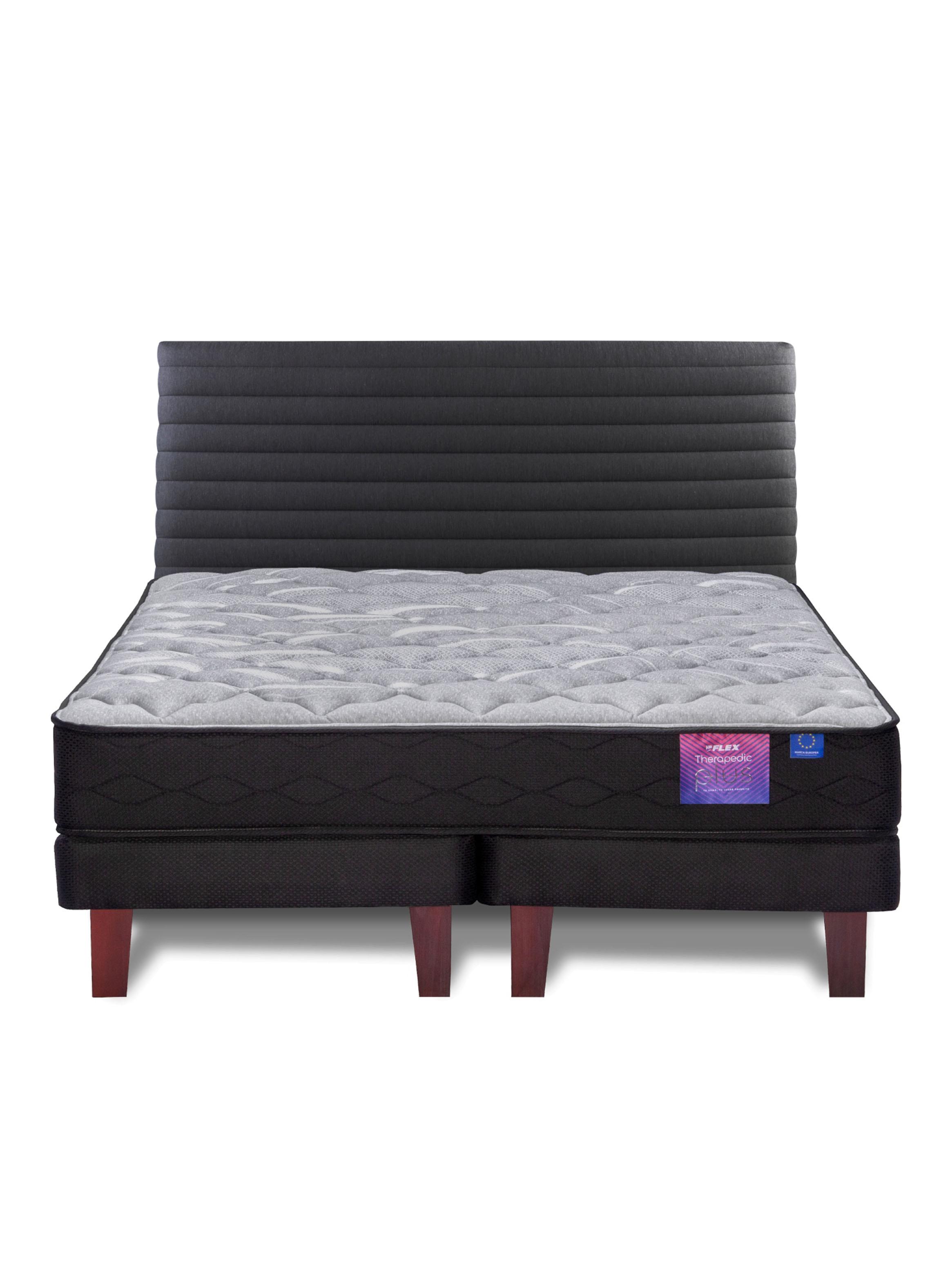 Cama Europea Therapedic Plus King + Respaldo Modern Grafito-2
