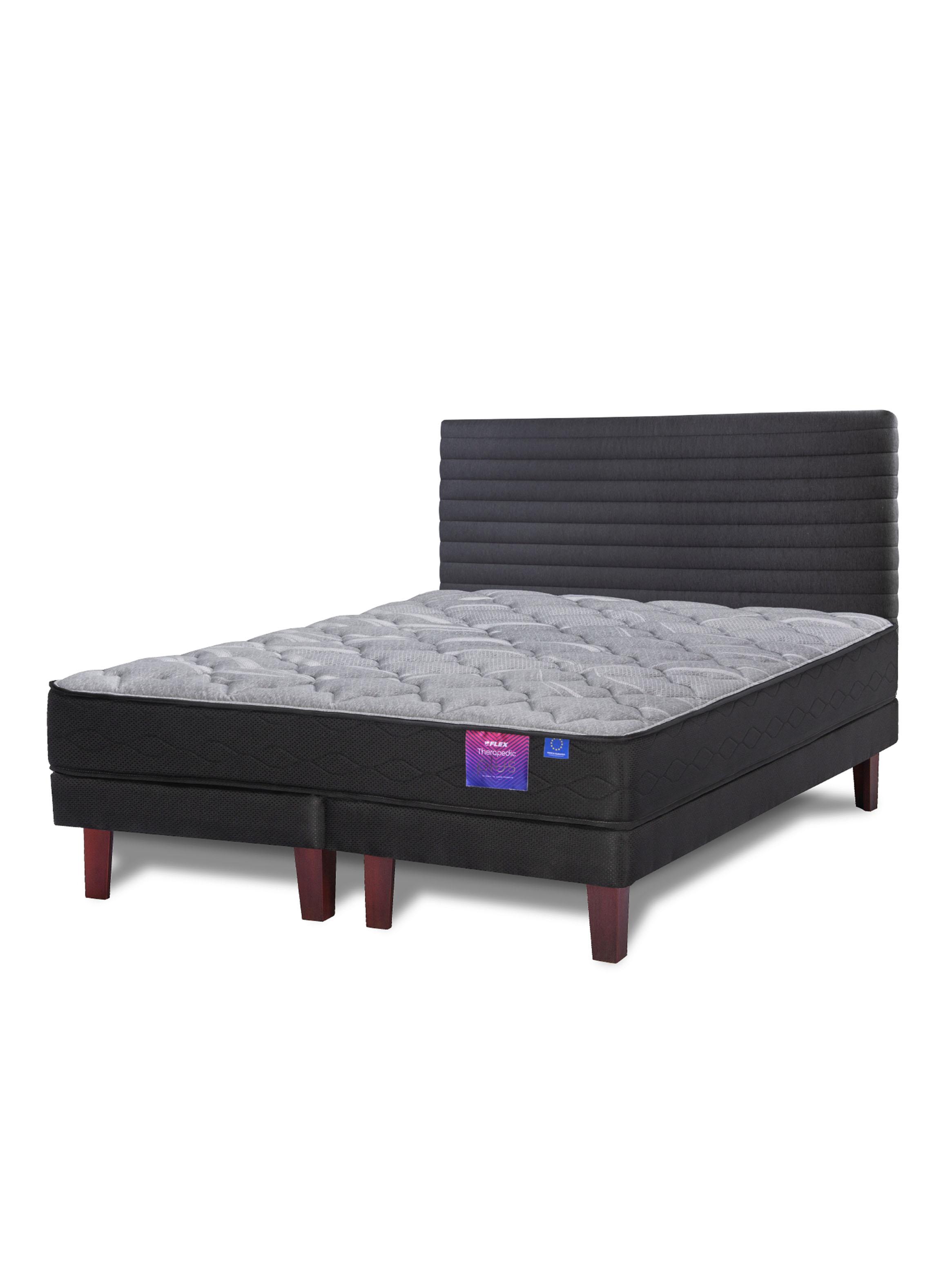 Cama Europea Therapedic Plus King + Respaldo Modern Grafito-0