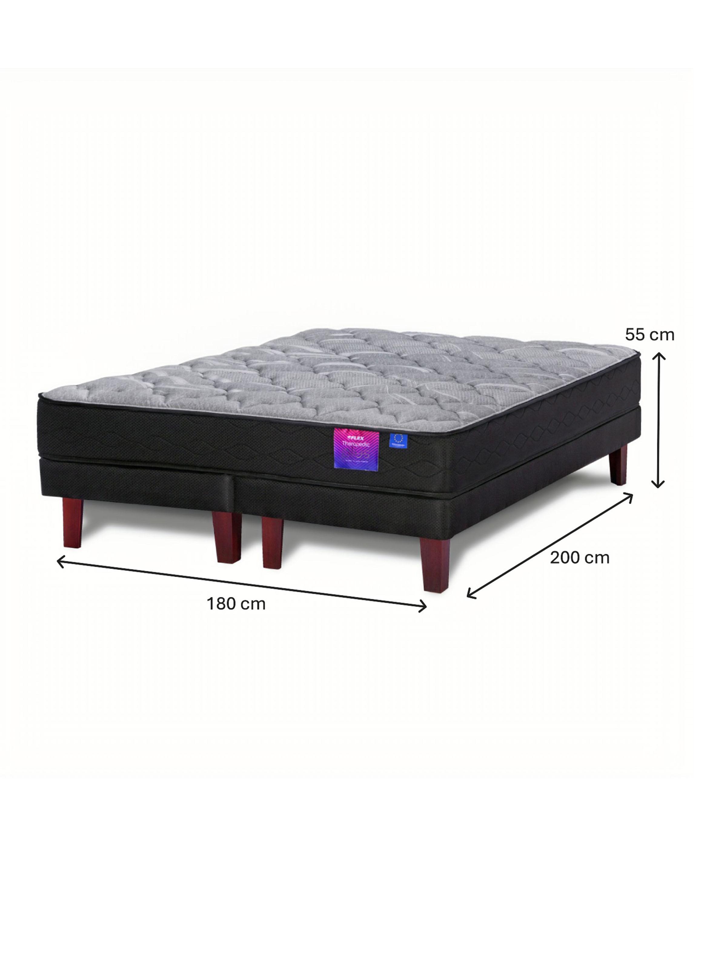 Cama Europea Therapedic Plus King + Respaldo Modern Grafito-1