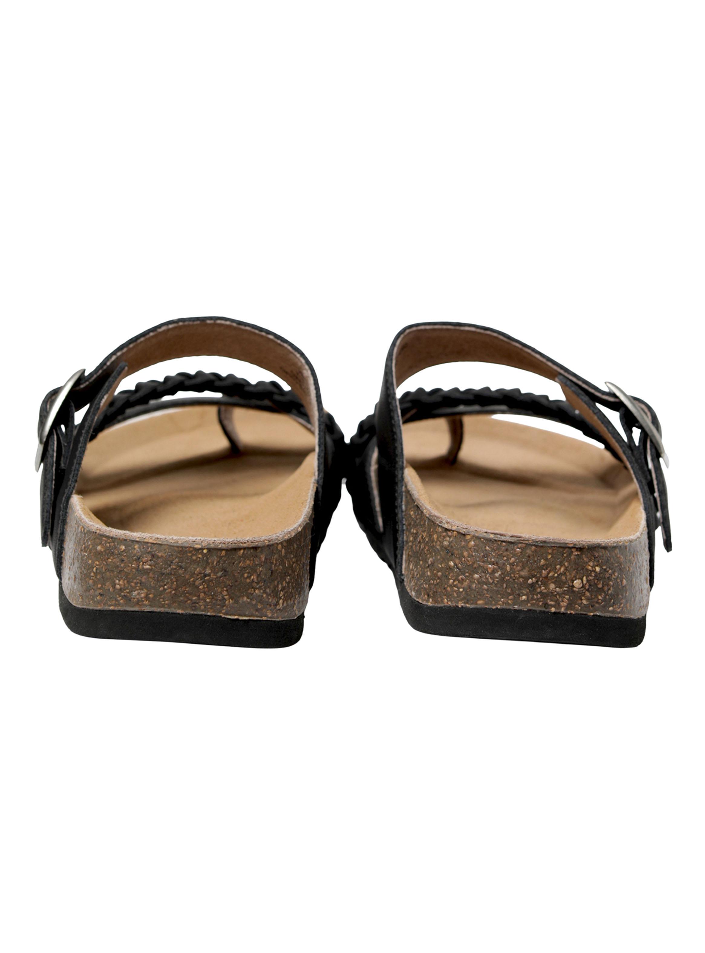 Sandalia Cuero Correa Cruzada y Trenzada Mujer-4