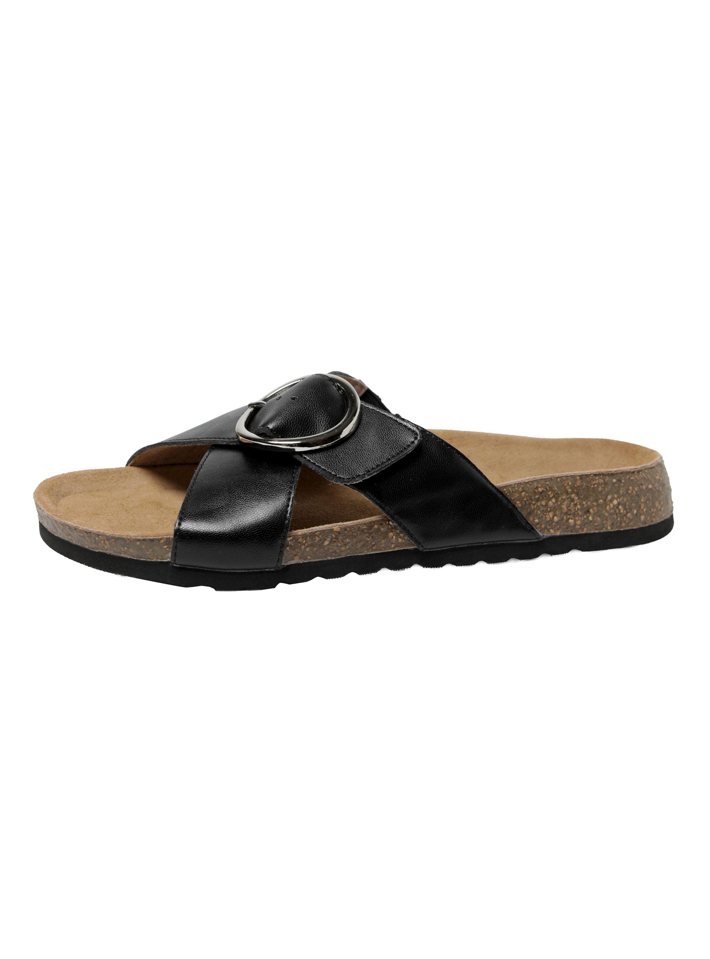 Sandalia Cuero Detalle Hebilla Mujer-3