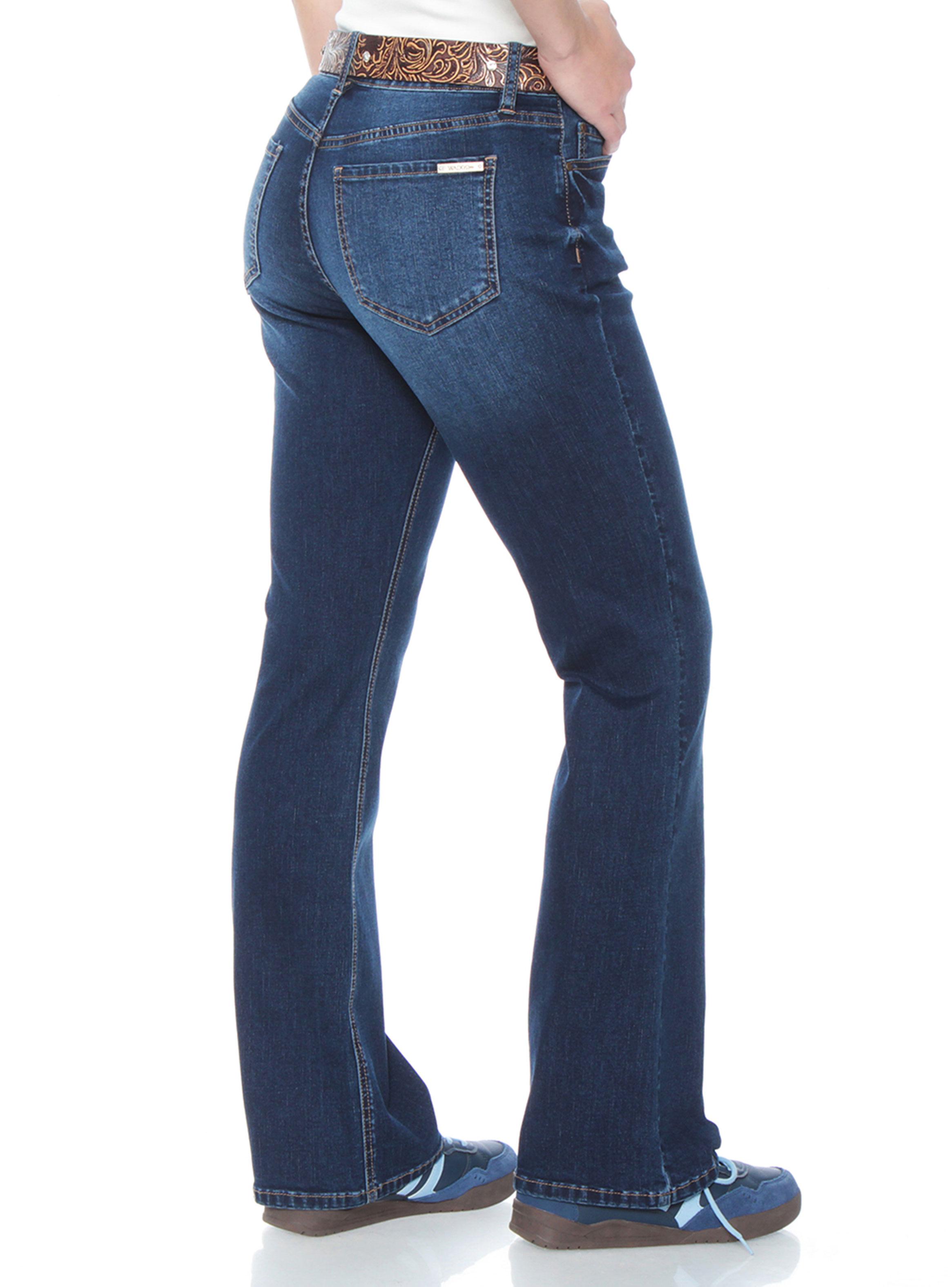Jeans Recto Tiro Medio Pretina con Cinturón-1
