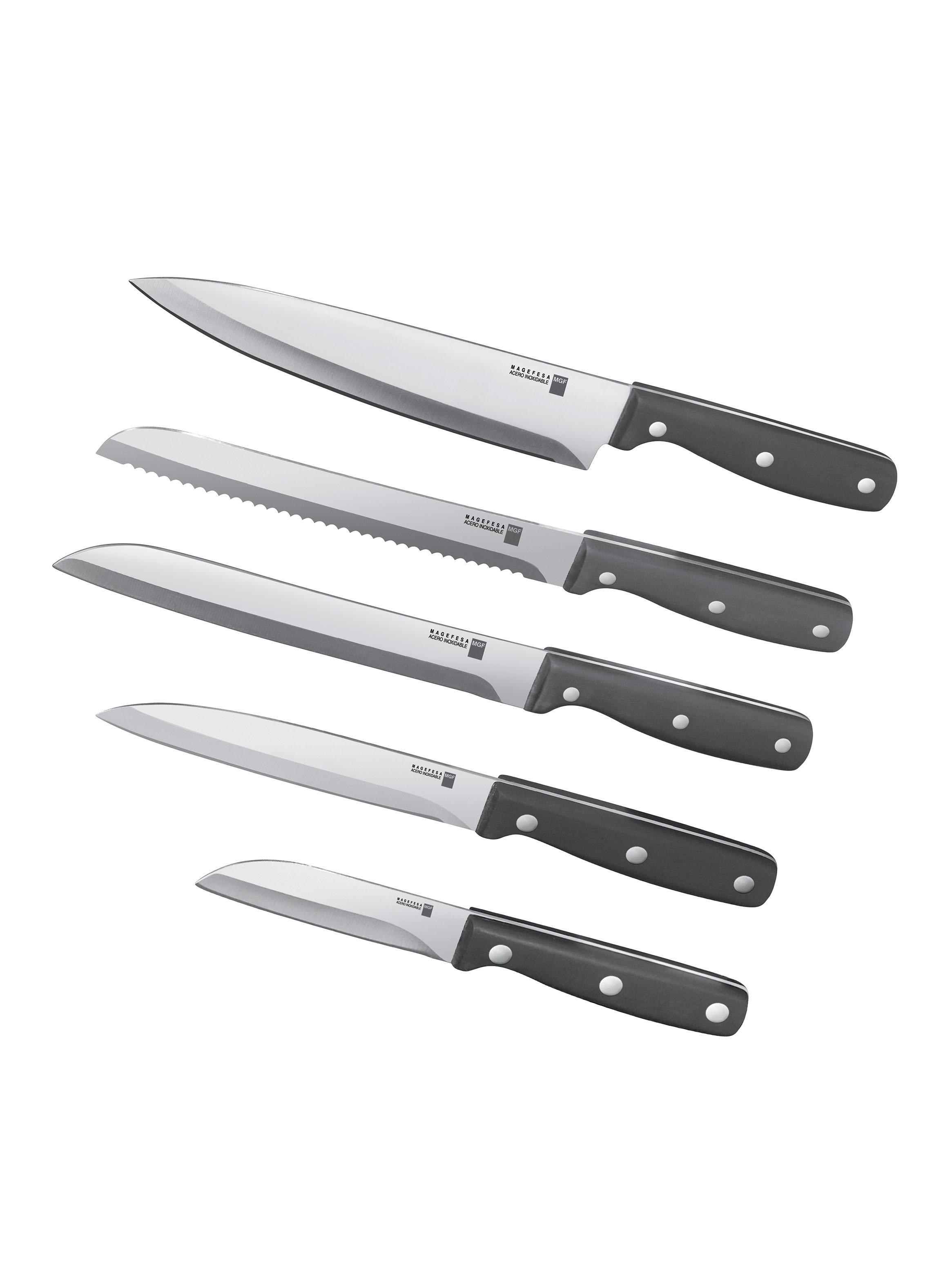 Juego de Cuchillos 5 Piezas Blade  Mas Taco De Madera Negro-1