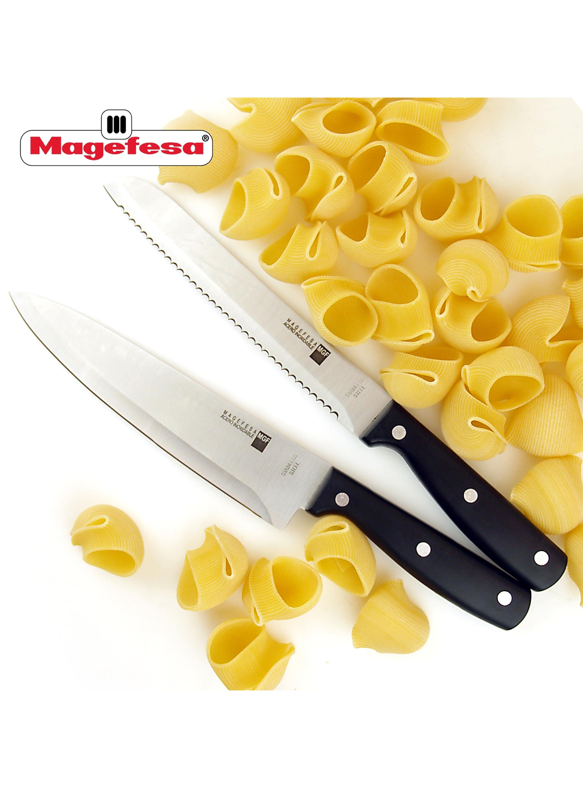 Set de 5 Cuchillos + Taco de Madera Blade Negro-4