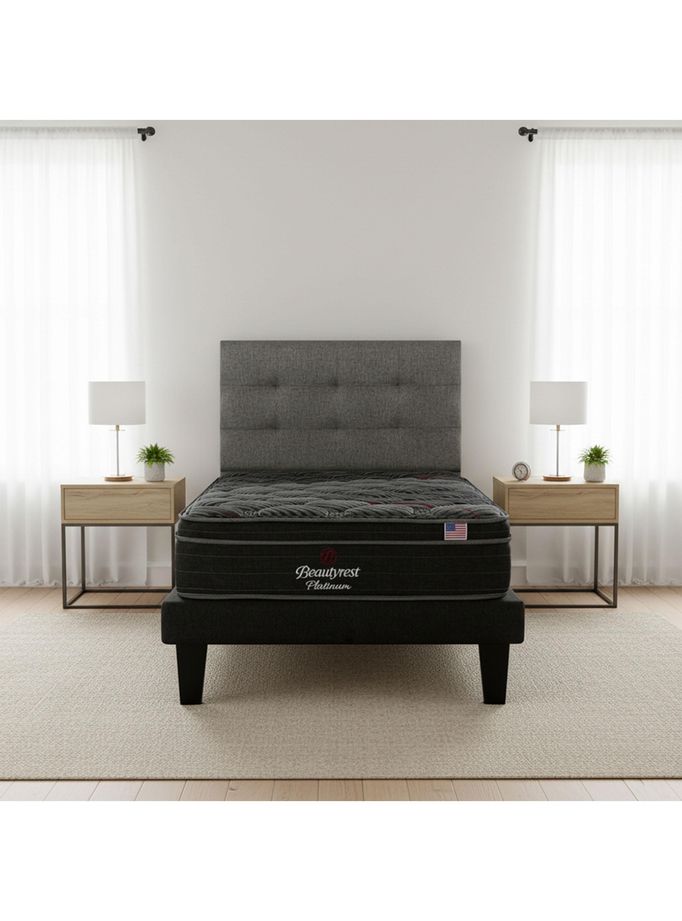 Cama Europea Platinum 1.5 Plazas + Respaldo-5