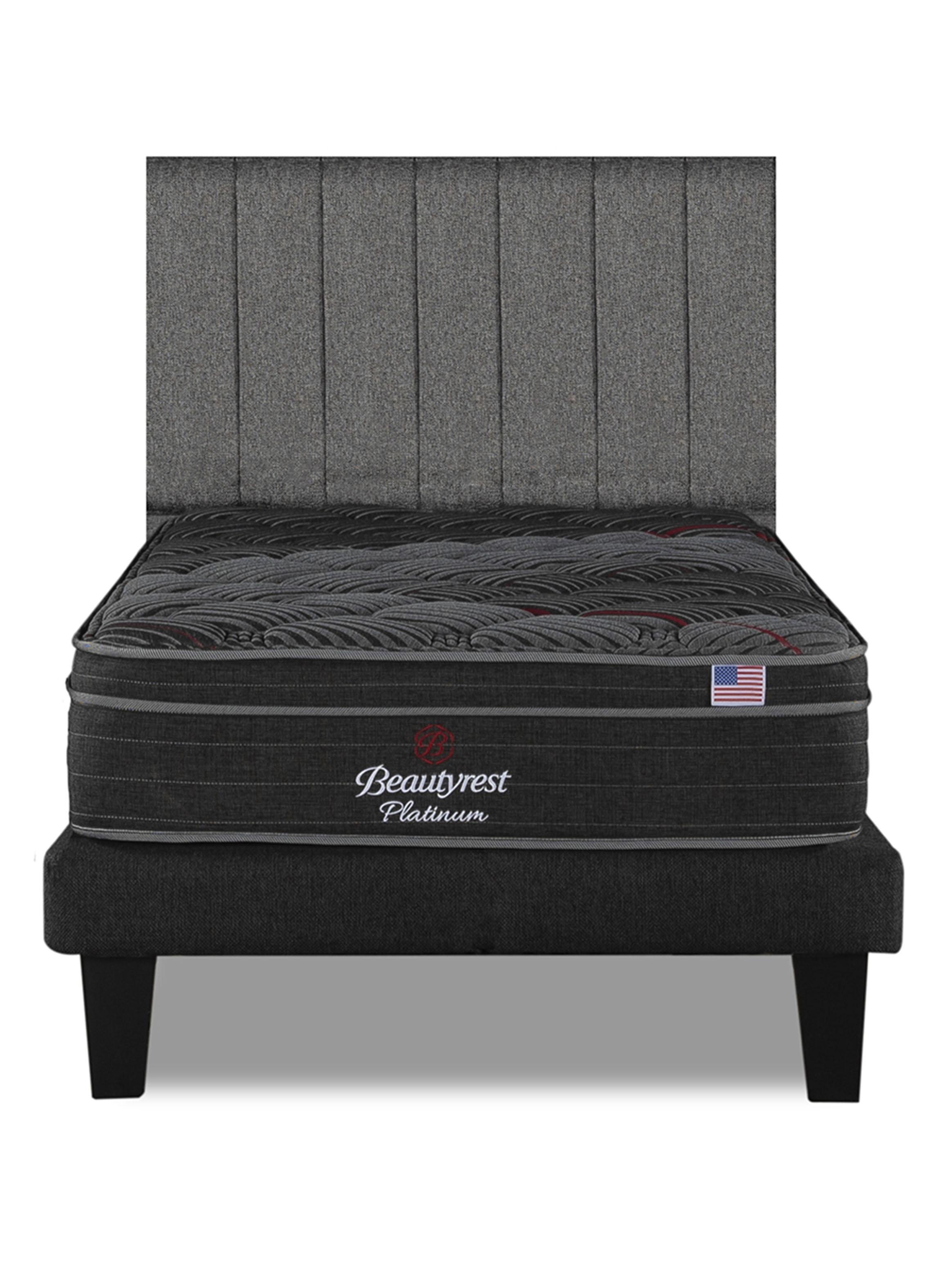 Cama Europea Platinum 1.5 Plazas + Respaldo TIB GR-2