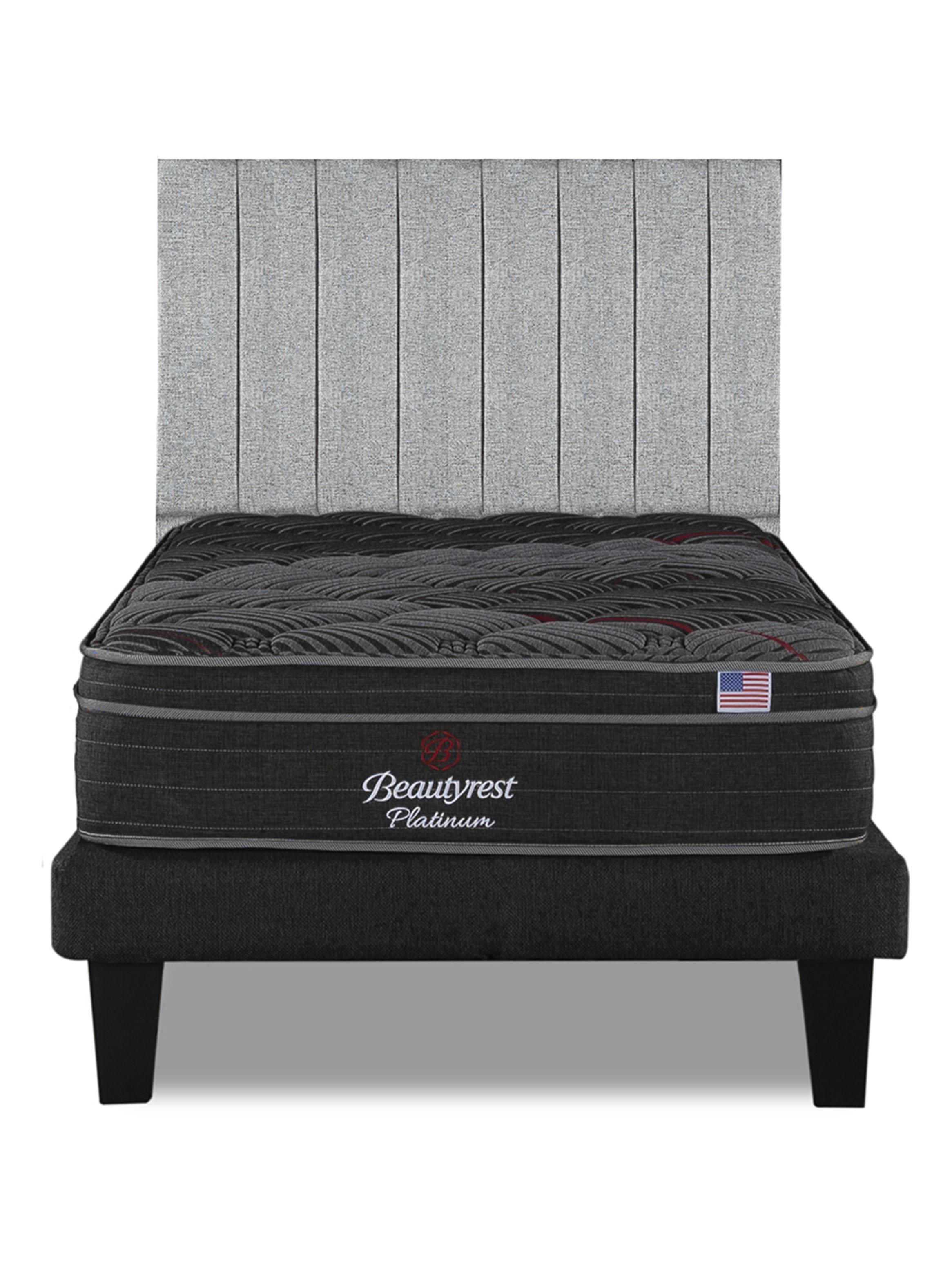 Cama Europea Platinum 1.5 Plazas + Respaldo TIB PL-2