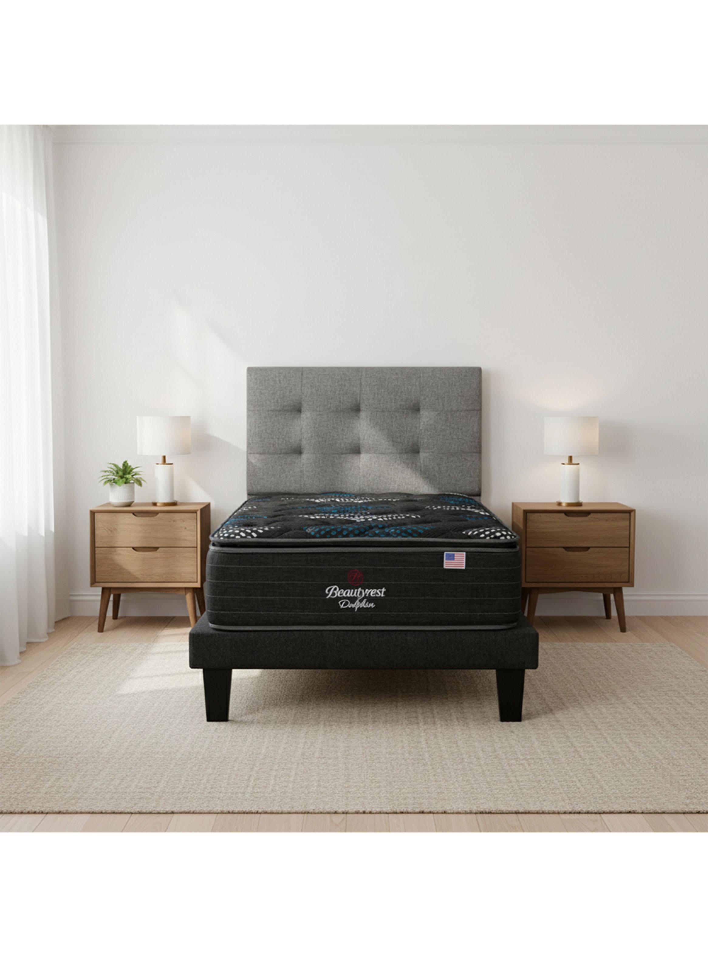 Cama Europea Dolphin 1.5 Plazas + Respaldo-5