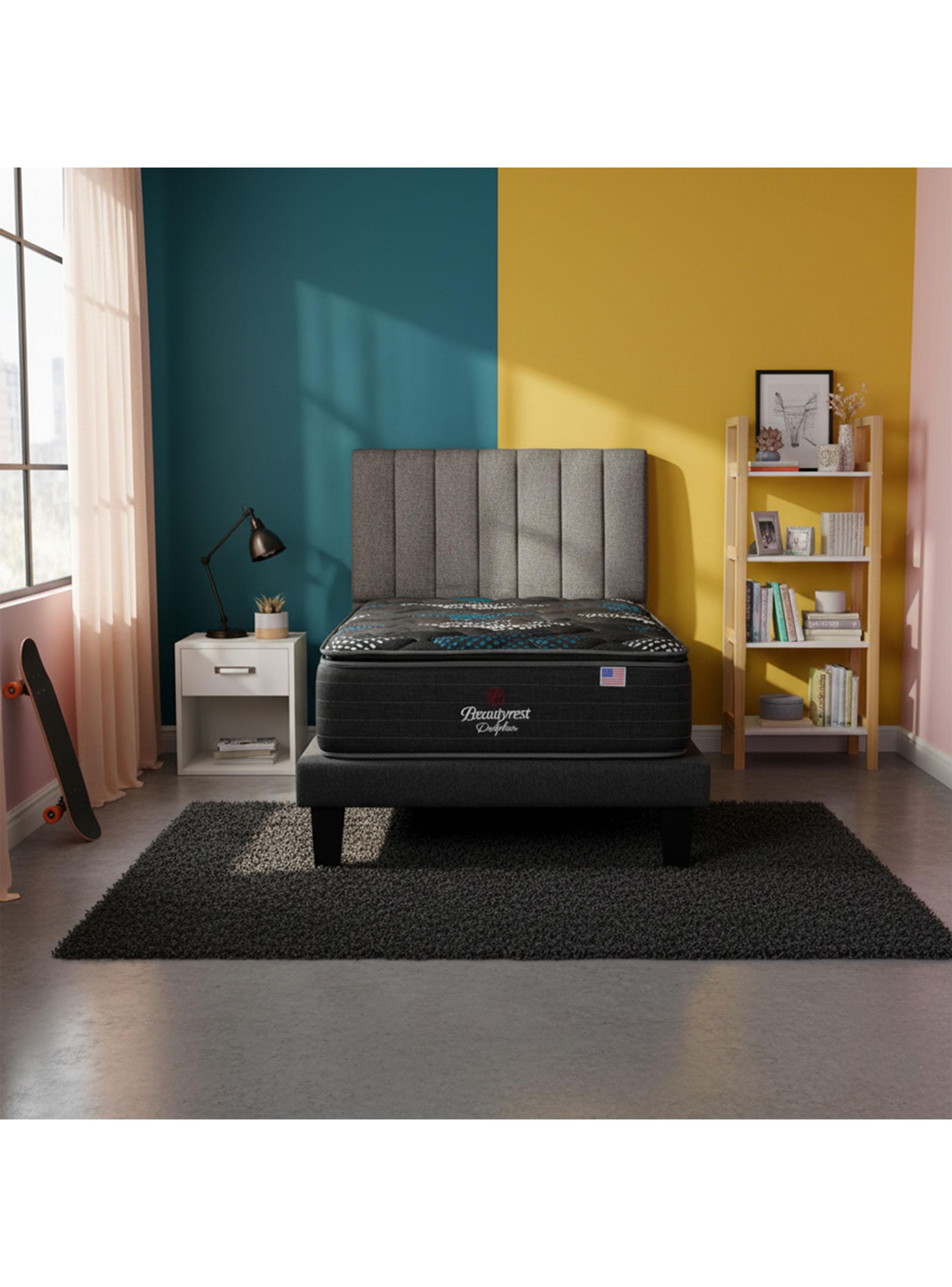 Cama Europea Dolphin 1.5 Plazas + Respaldo TIB PL-5