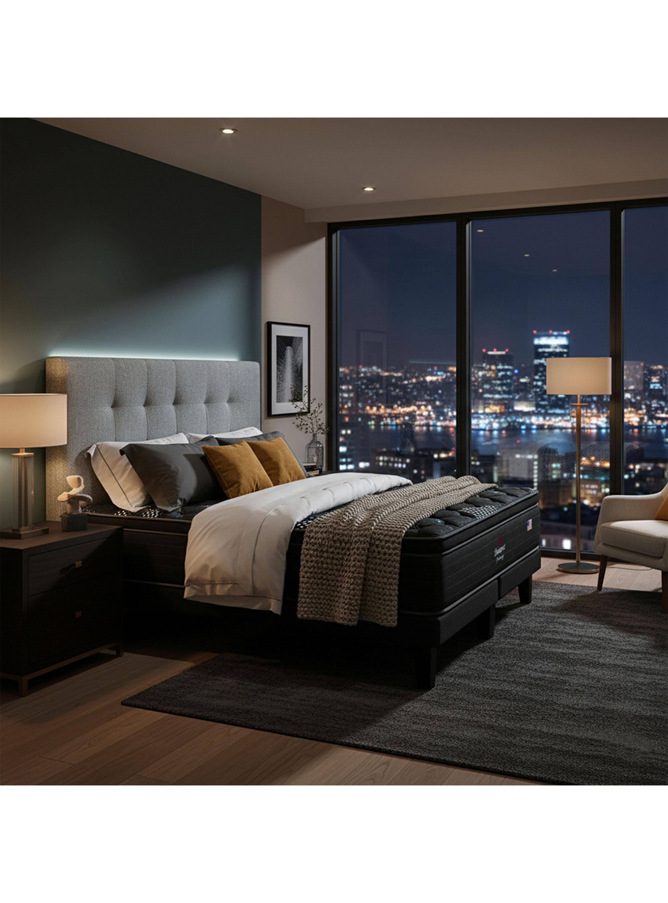 Cama Europea Harmony 2 Plazas + Respaldo-5