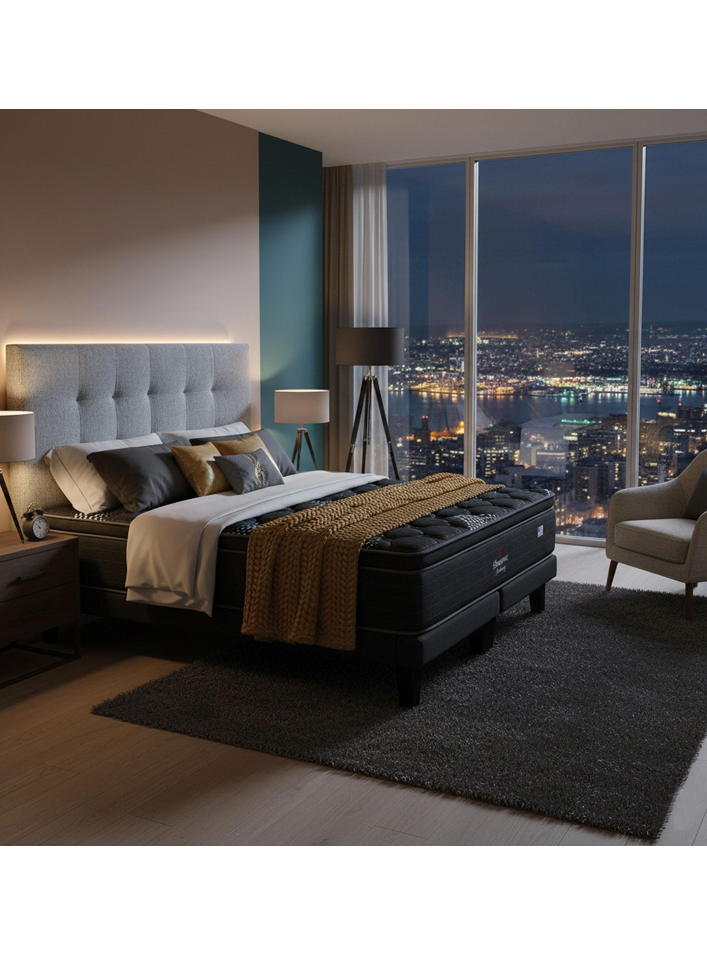 Cama Europea Harmony King Base Dividida con Respaldo-5