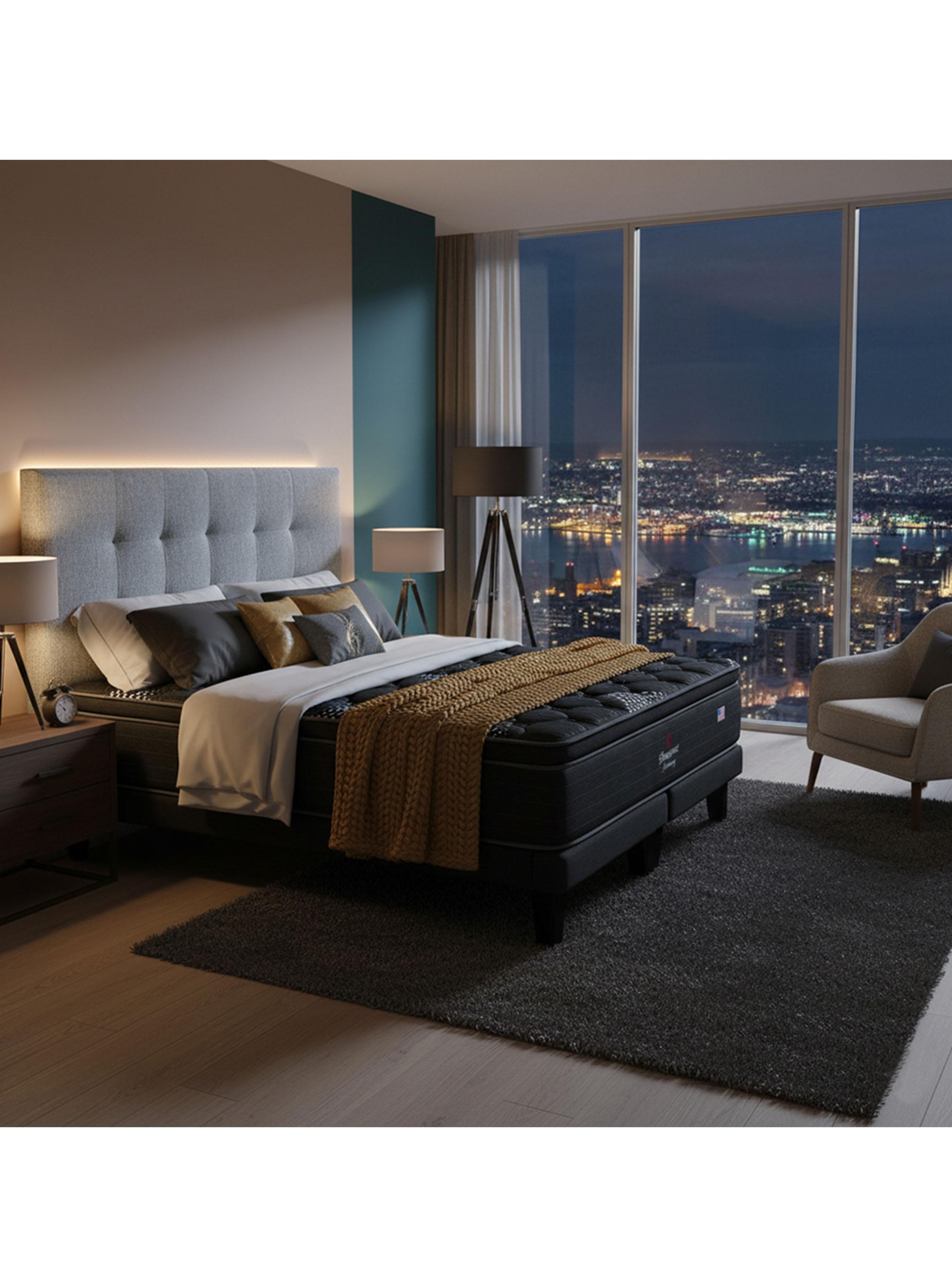 Cama Europea Harmony King Base Dividida y Respaldo-5