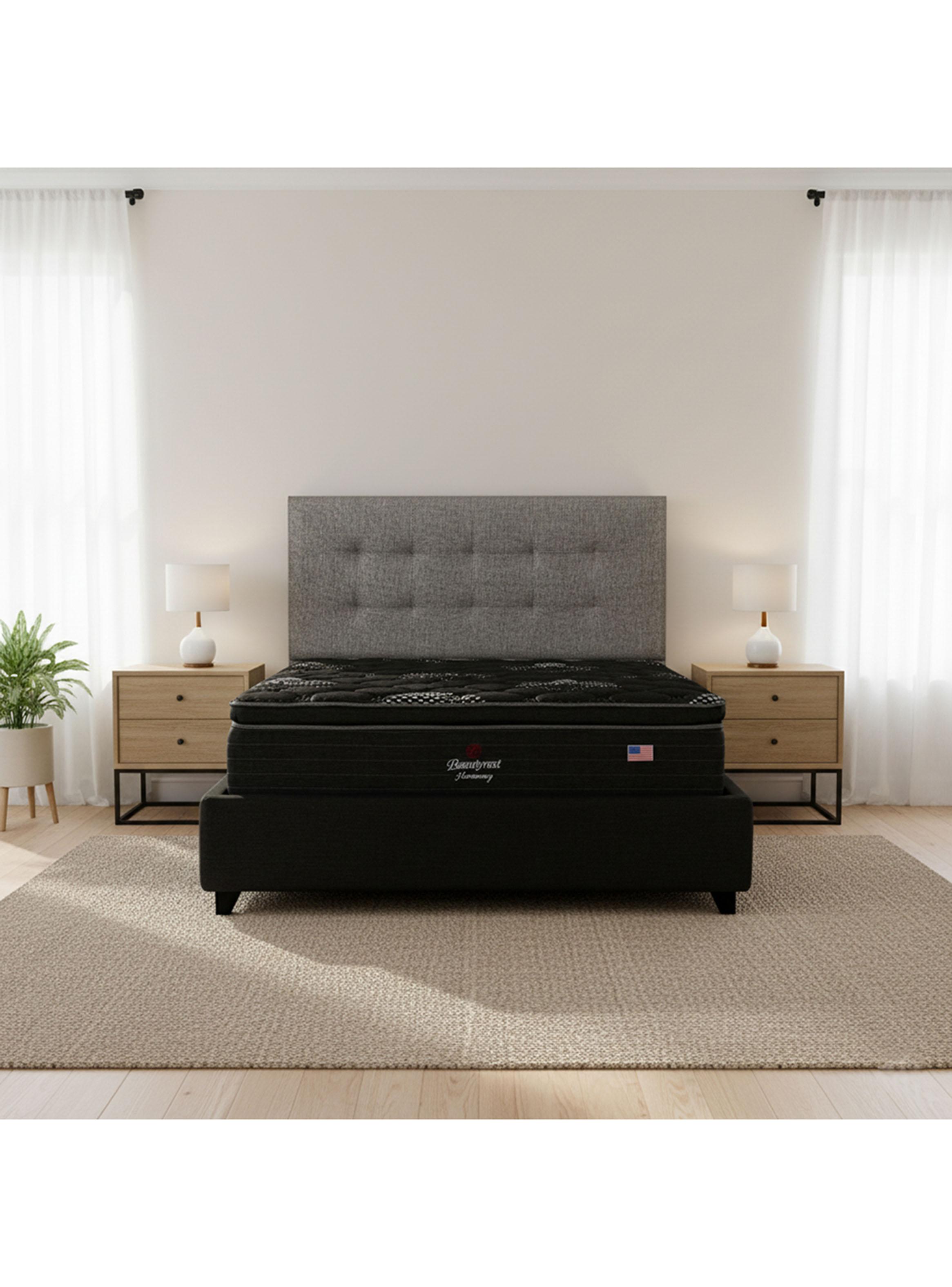 Cama Europea Harmony 2 Plazas Base Dividida con Respaldo-5