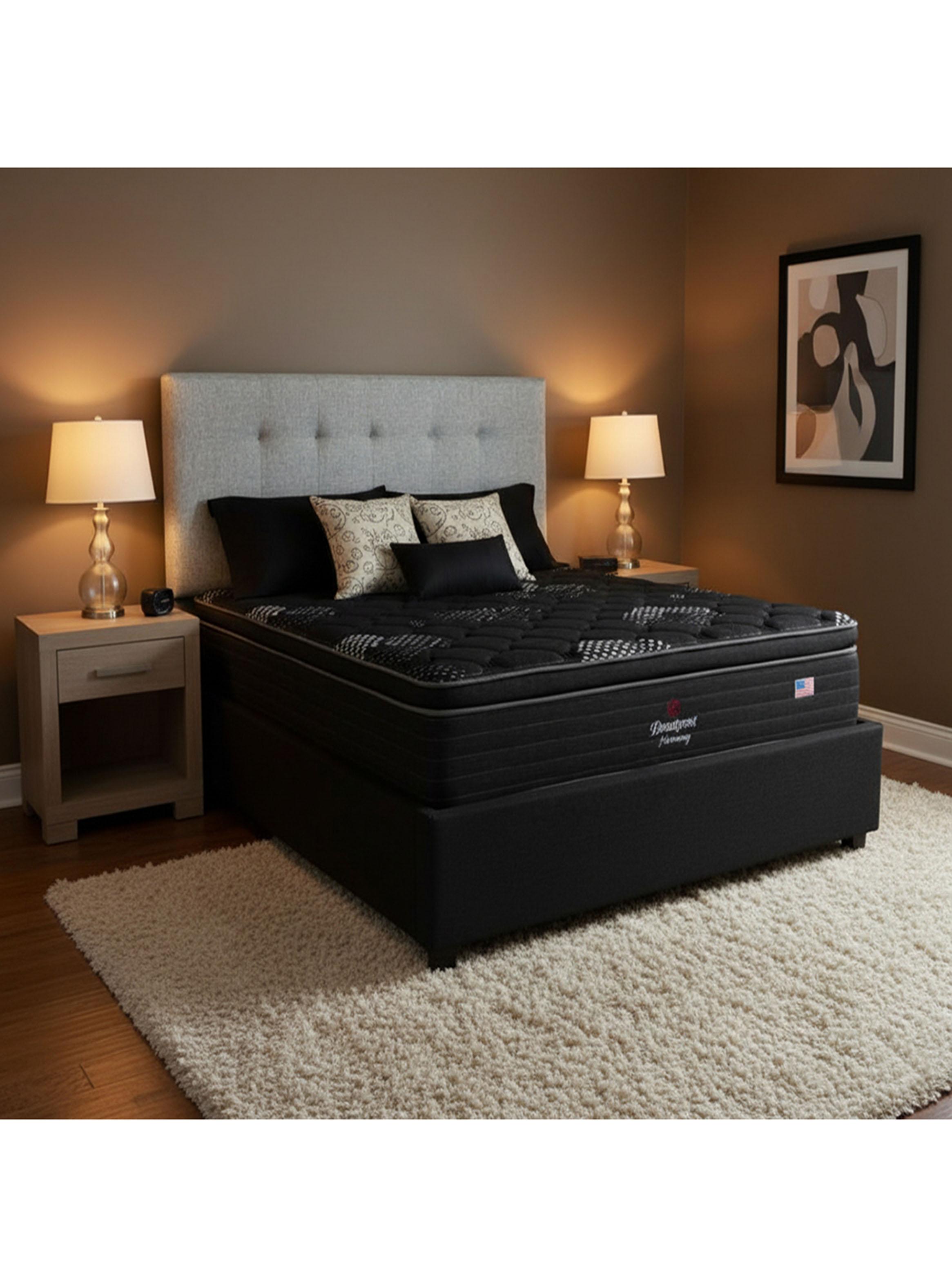 Cama Europea Harmony King Base Dividida + Respaldo TIG PL-5