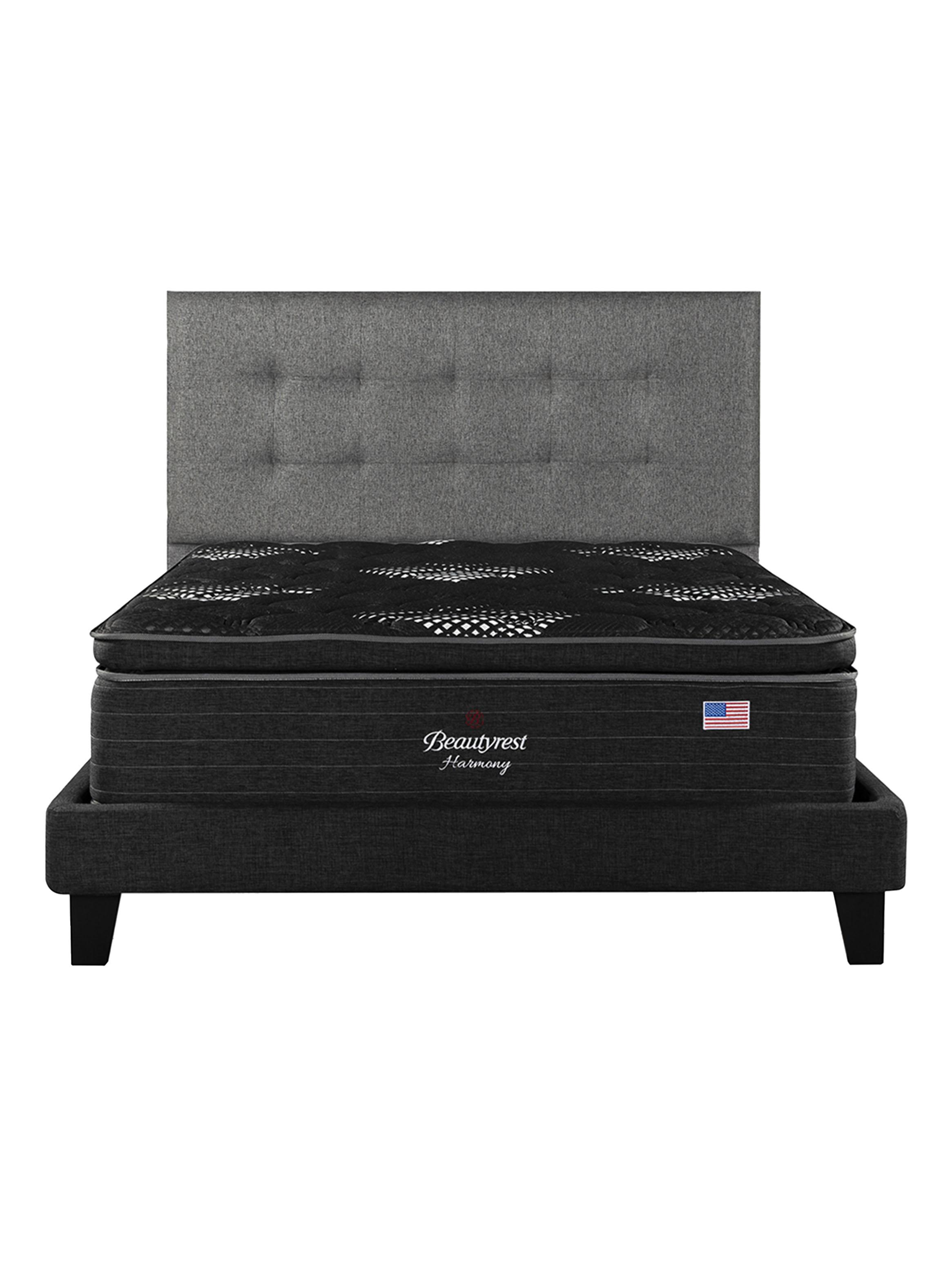 Cama Europea Harmony 2 Plazas Base Dividida + Respaldo TIG G-2