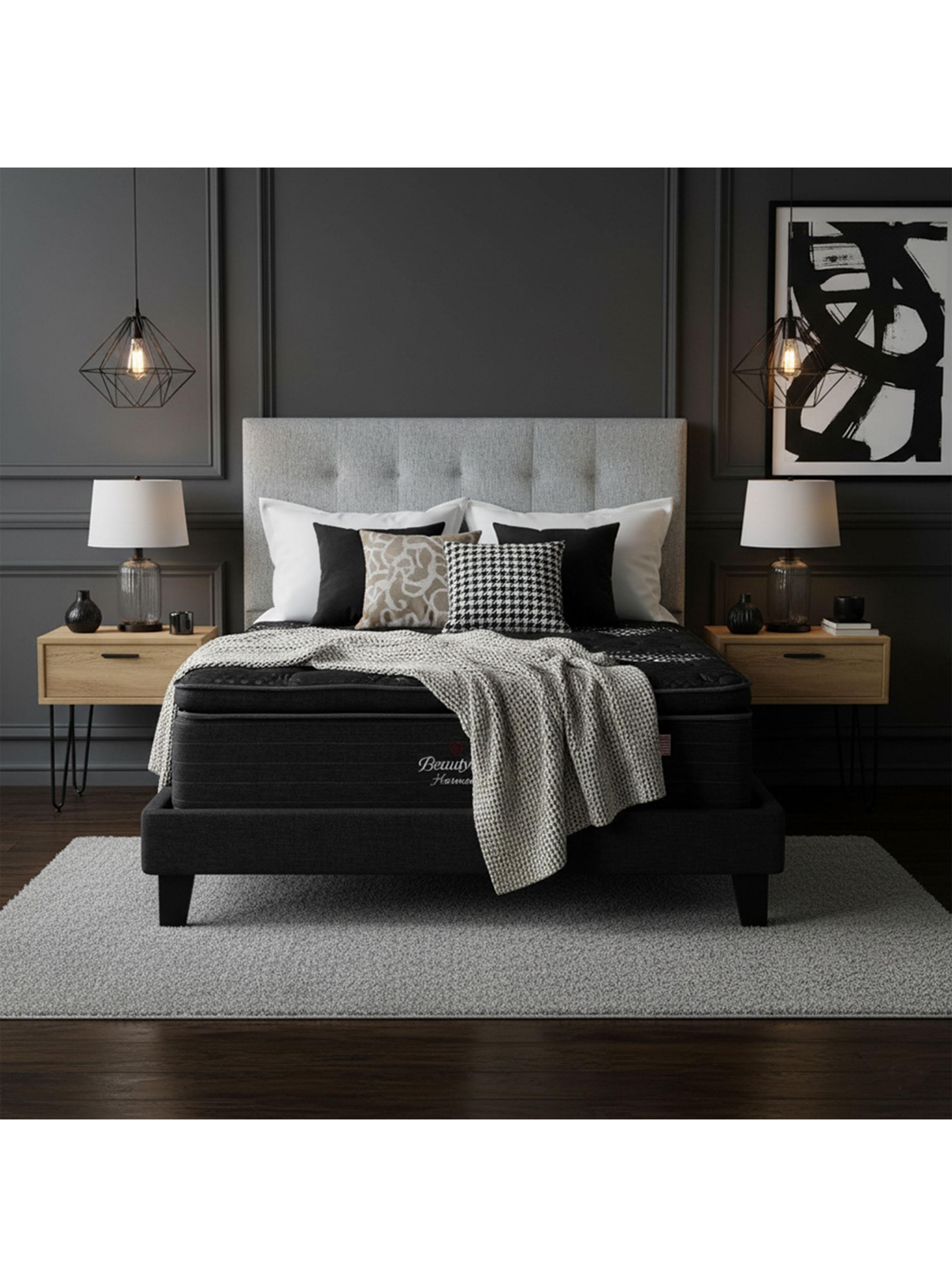 Cama Europea Harmony 2 Plazas Base Dividida + Respaldo TIG P-5