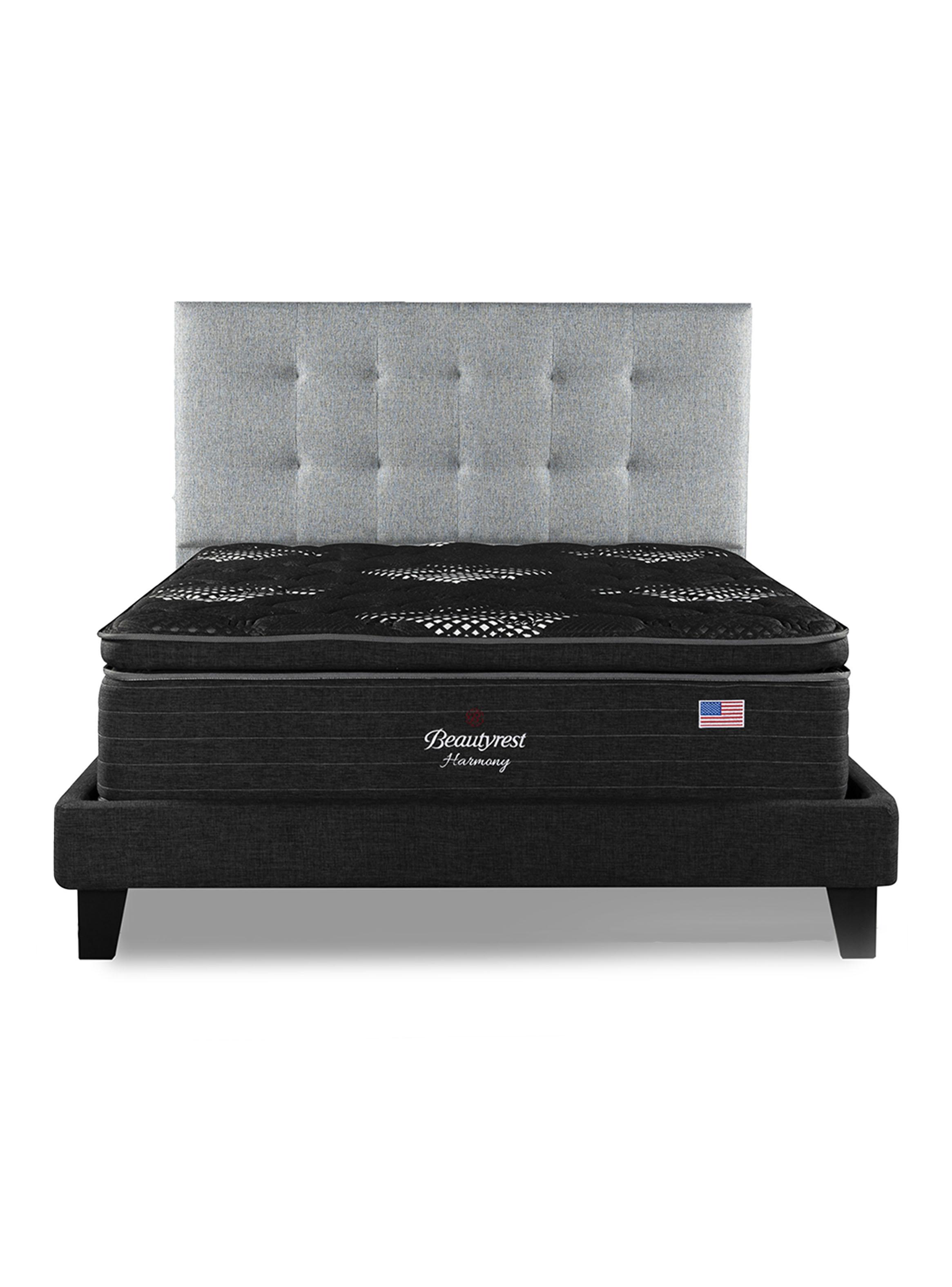 Cama Europea Harmony 2 Plazas Base Dividida + Respaldo TIG P-2