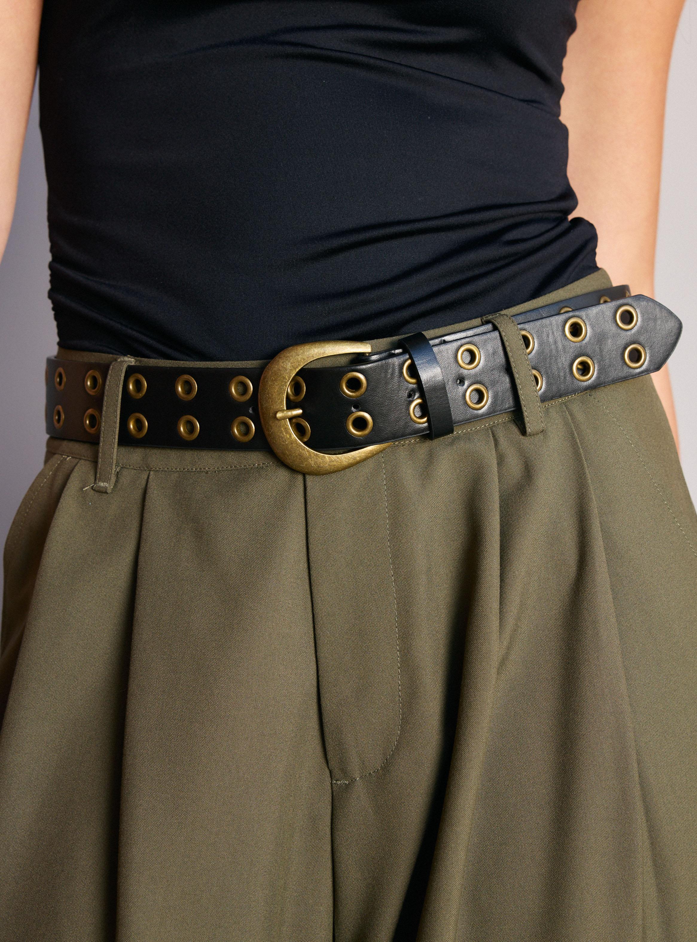 Cinturón Ancho con Ojetillos Envejecidos-4