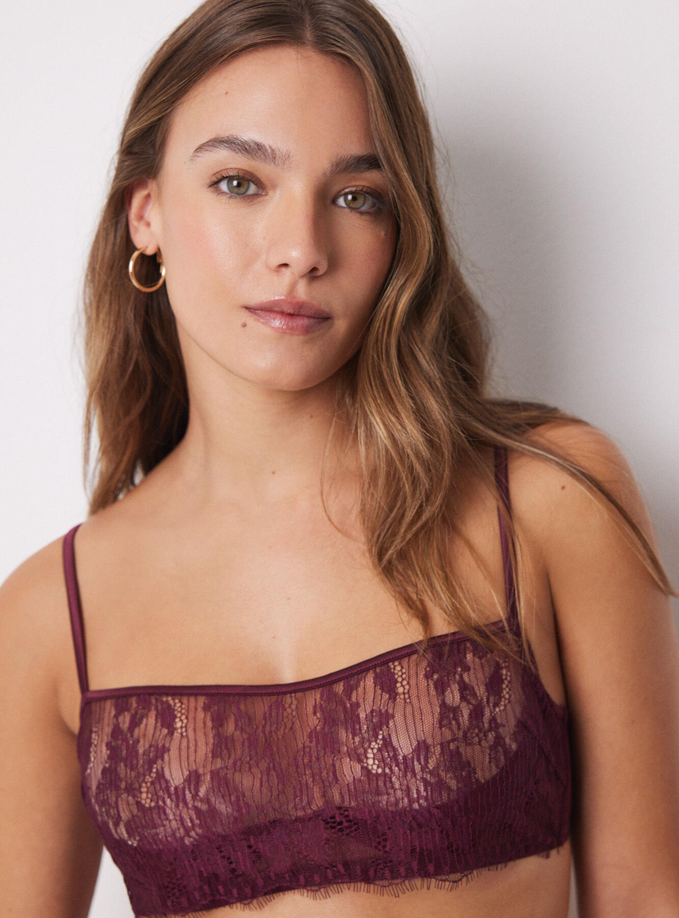 Sostén Balconette Intuitive Aro Granate Encaje-4