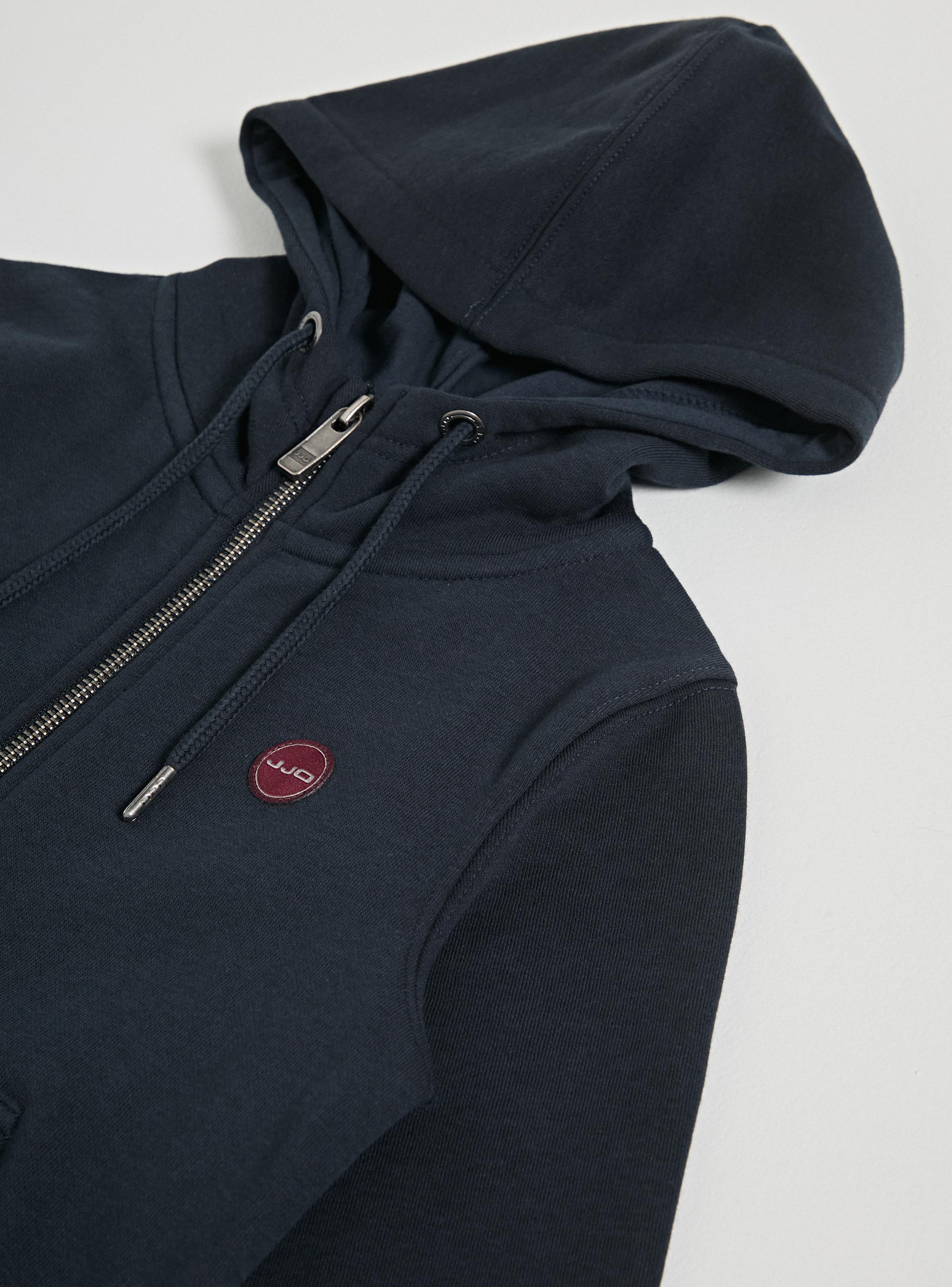 Polerón Cierre y Capucha Escolar Azul de Algodón-3