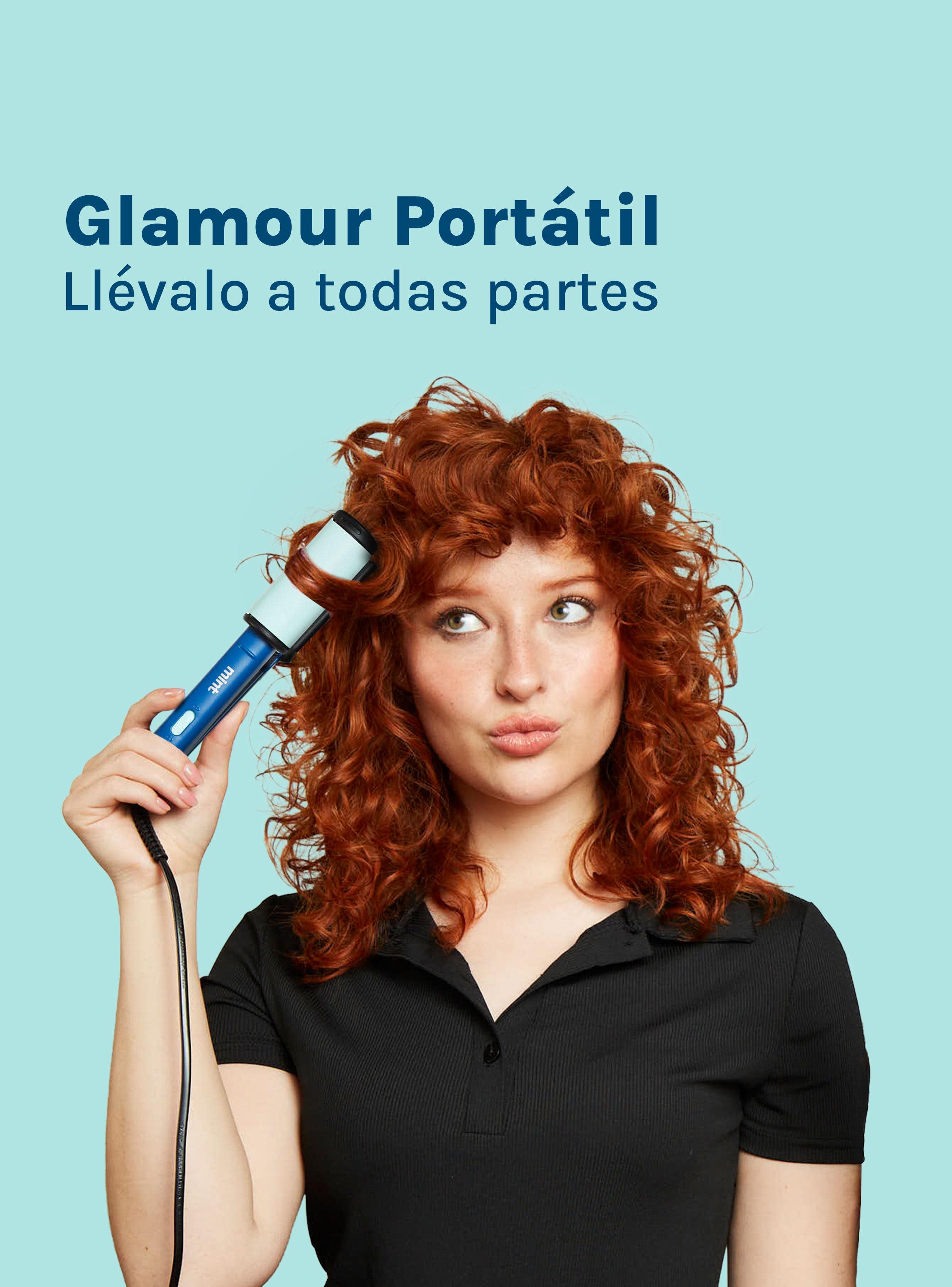 Mini Alisador de Pelo 2 en 1 MHR-012 Celeste-6