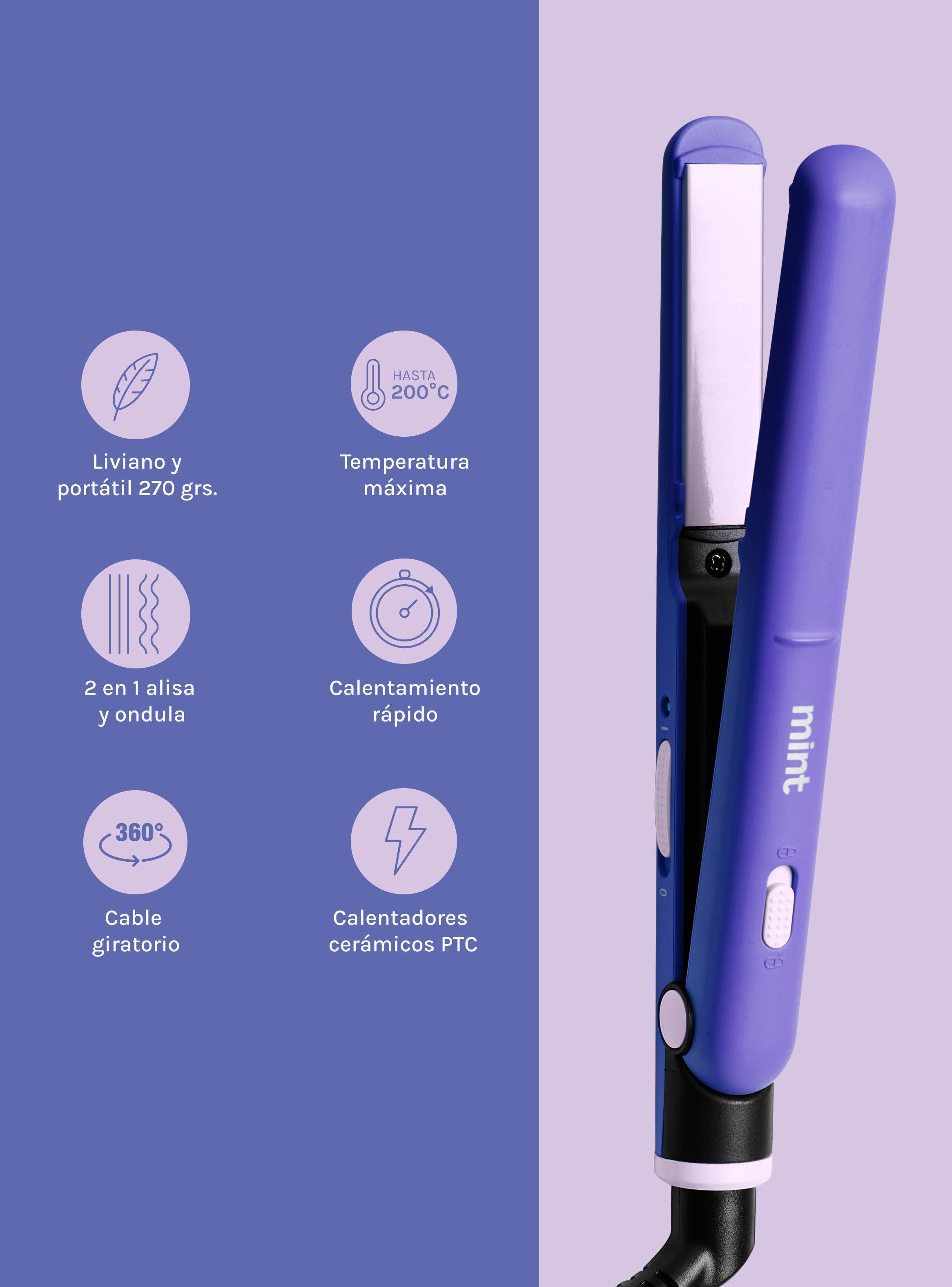 Mini Alisador de Pelo 2 en 1 MHR-013 Morado-4