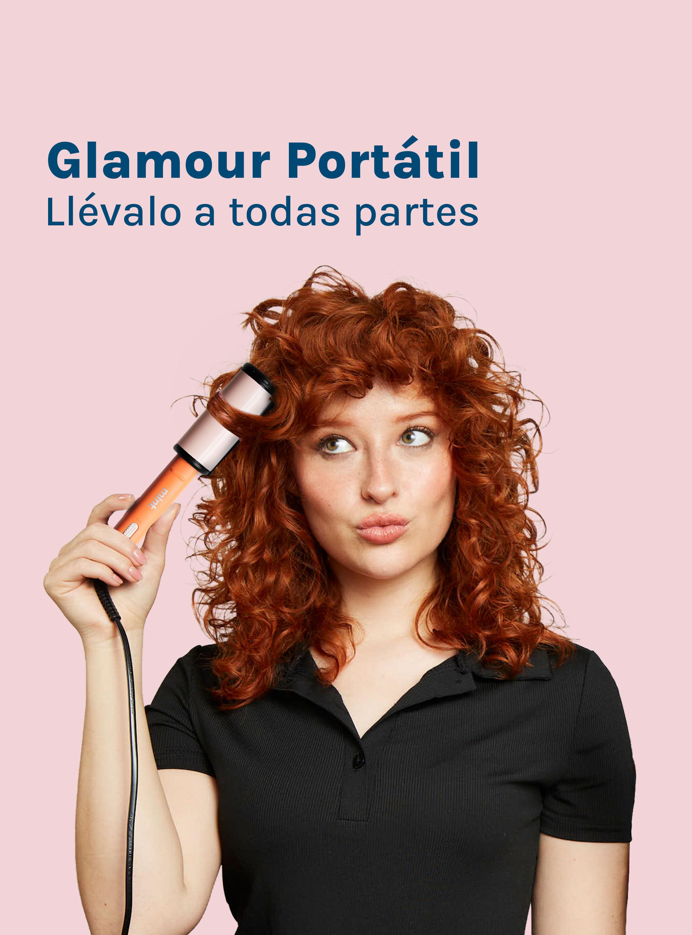 Mini Alisador de Pelo 2 en 1 MHR-014 Naranja-8